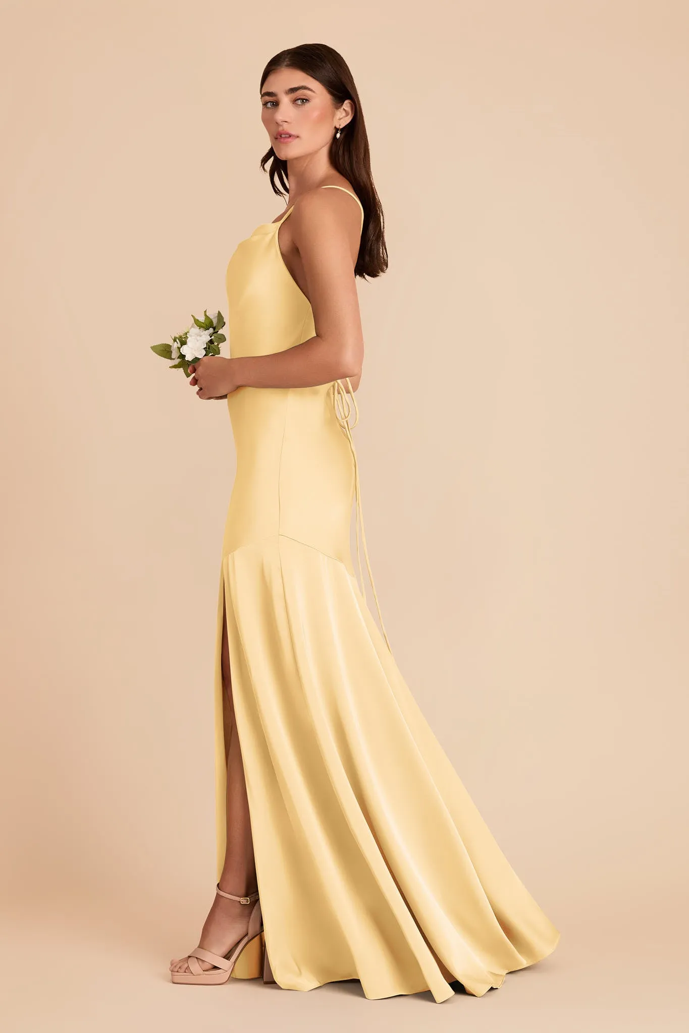 Olivia Matte Satin Dress - Butter sold by Birdy Grey product image thumbnail 5