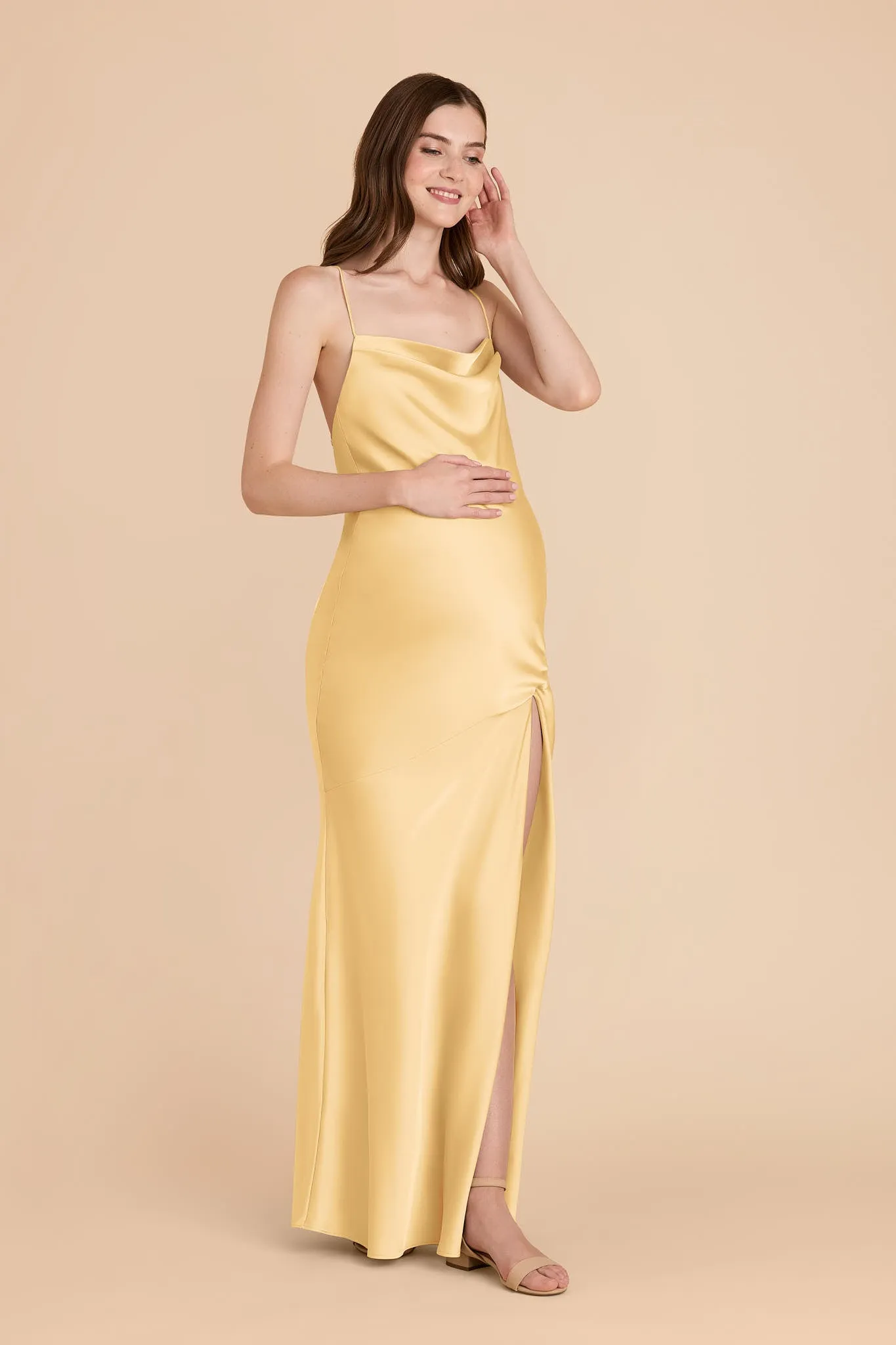 Olivia Matte Satin Dress - Butter sold by Birdy Grey product image thumbnail 2