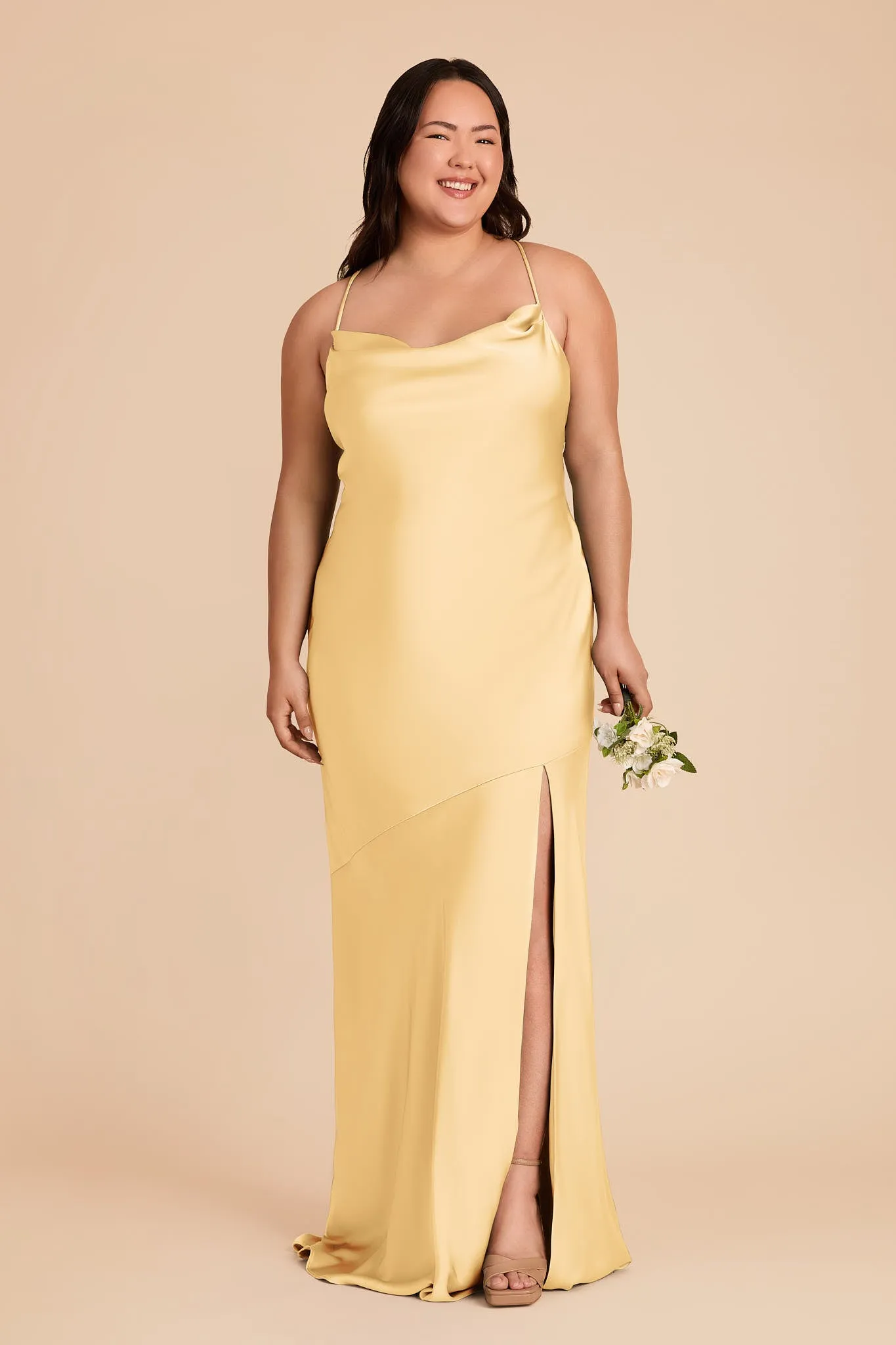 Olivia Matte Satin Dress - Butter sold by Birdy Grey product image thumbnail 3
