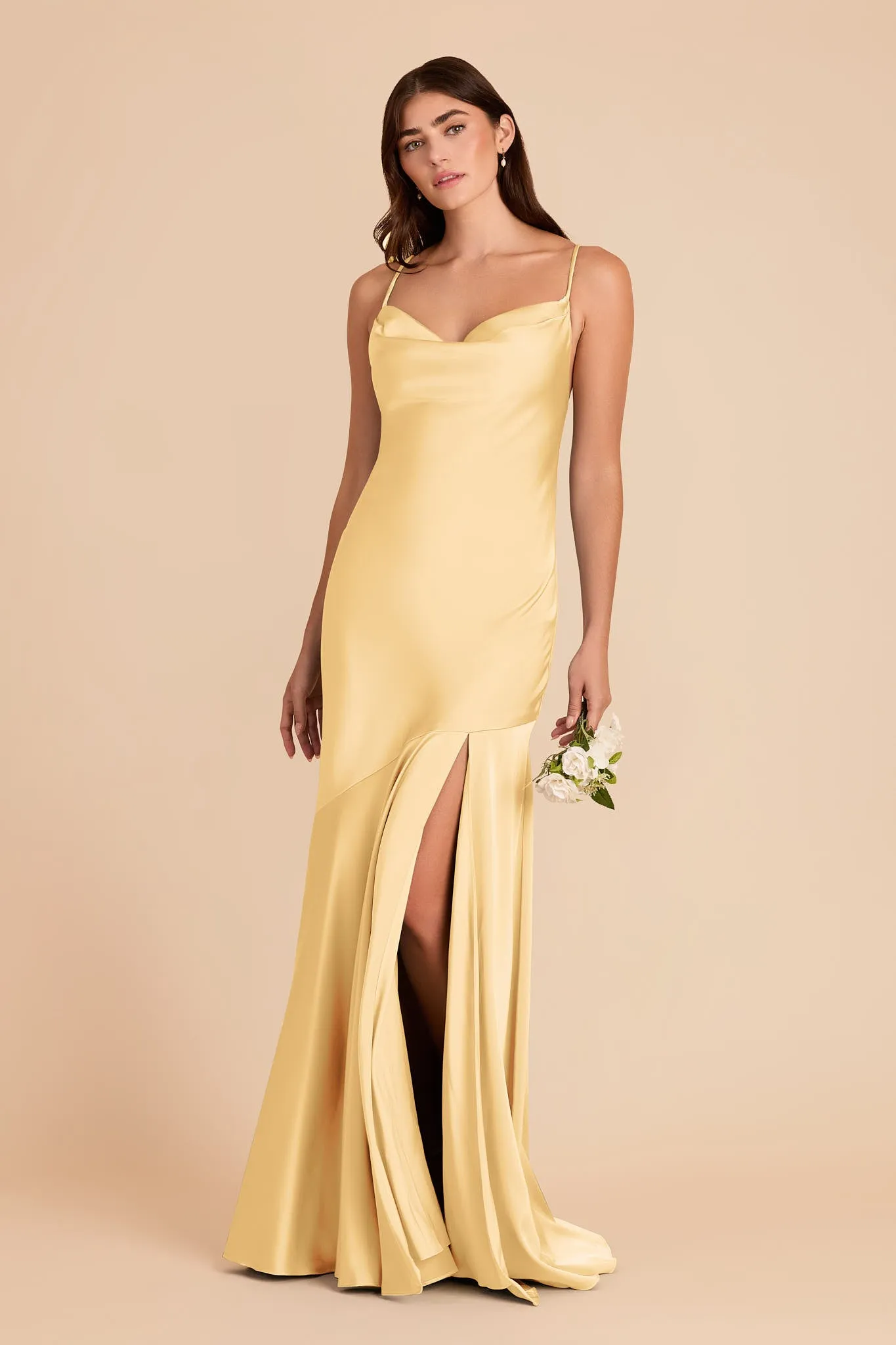 Olivia Matte Satin Dress - Butter sold by Birdy Grey product image thumbnail 4