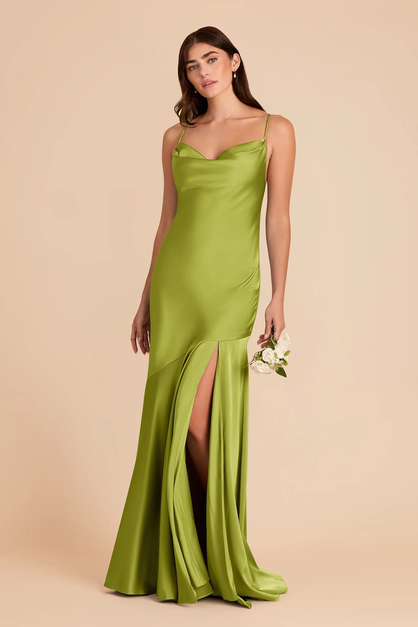 Olivia Matte Satin Dress - Matcha sold by Birdy Grey product image thumbnail 4