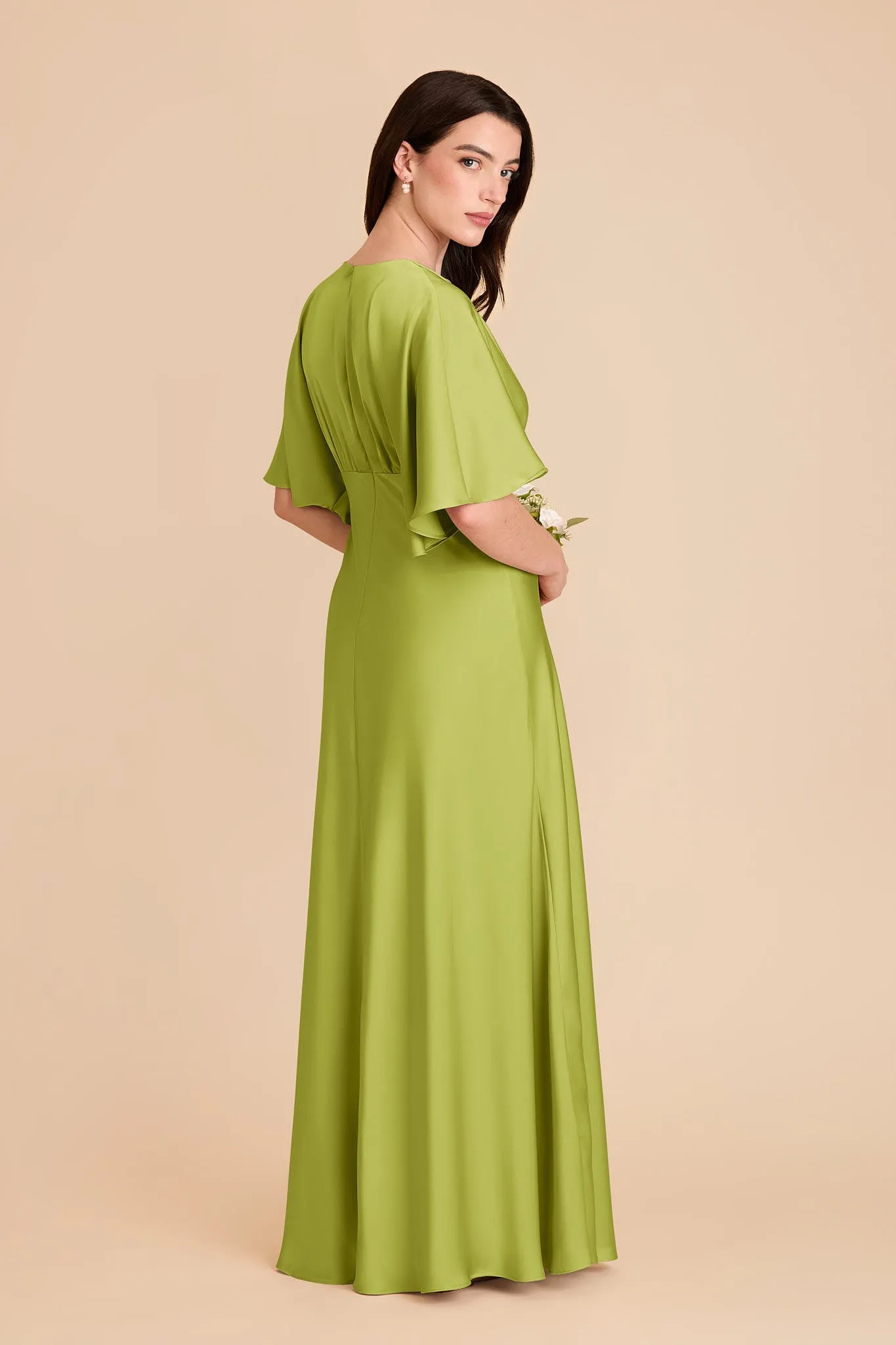 Shyla Matte Satin Dress - Matcha sold by Birdy Grey product image thumbnail 4