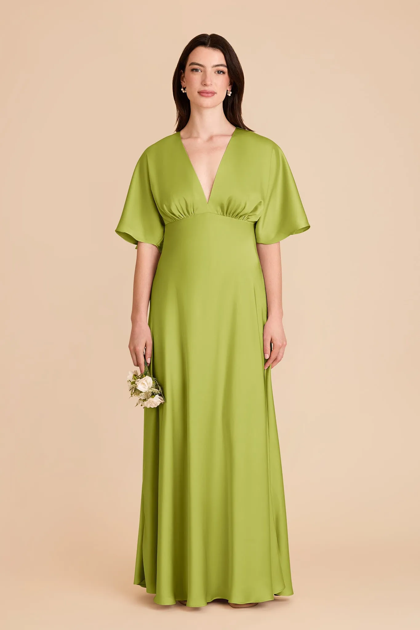 Shyla Matte Satin Dress - Matcha sold by Birdy Grey