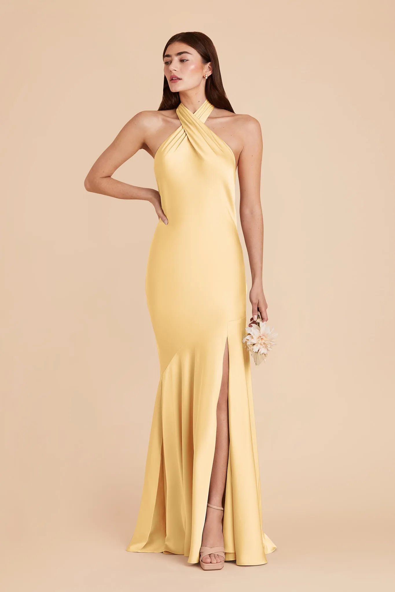 Stephanie Matte Satin Dress - Butter sold by Birdy Grey product image thumbnail 4