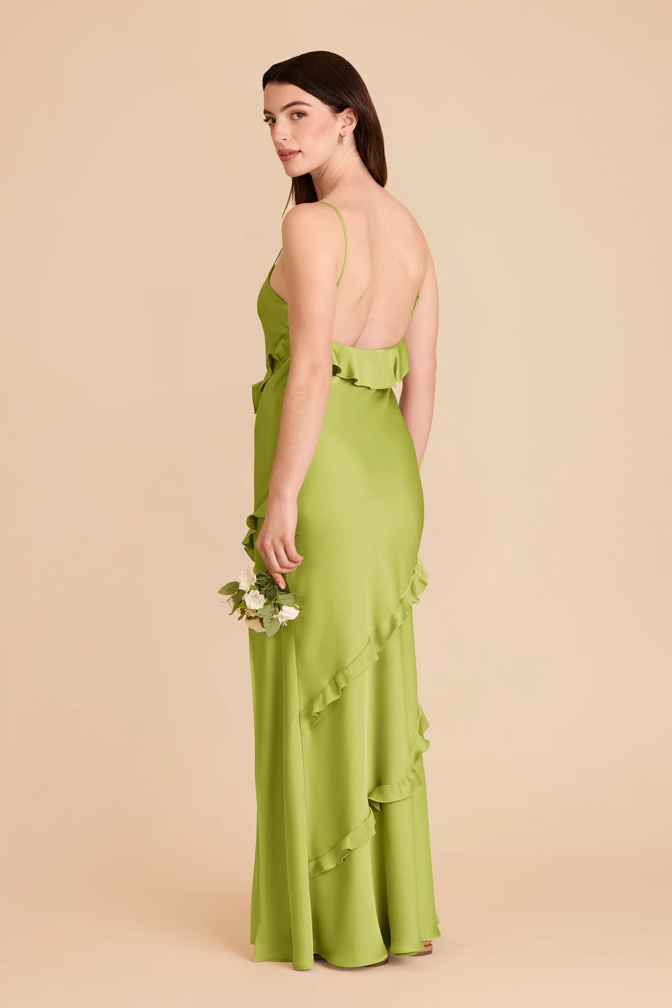 Valentina Matte Satin Dress - Matcha sold by Birdy Grey product image thumbnail 4
