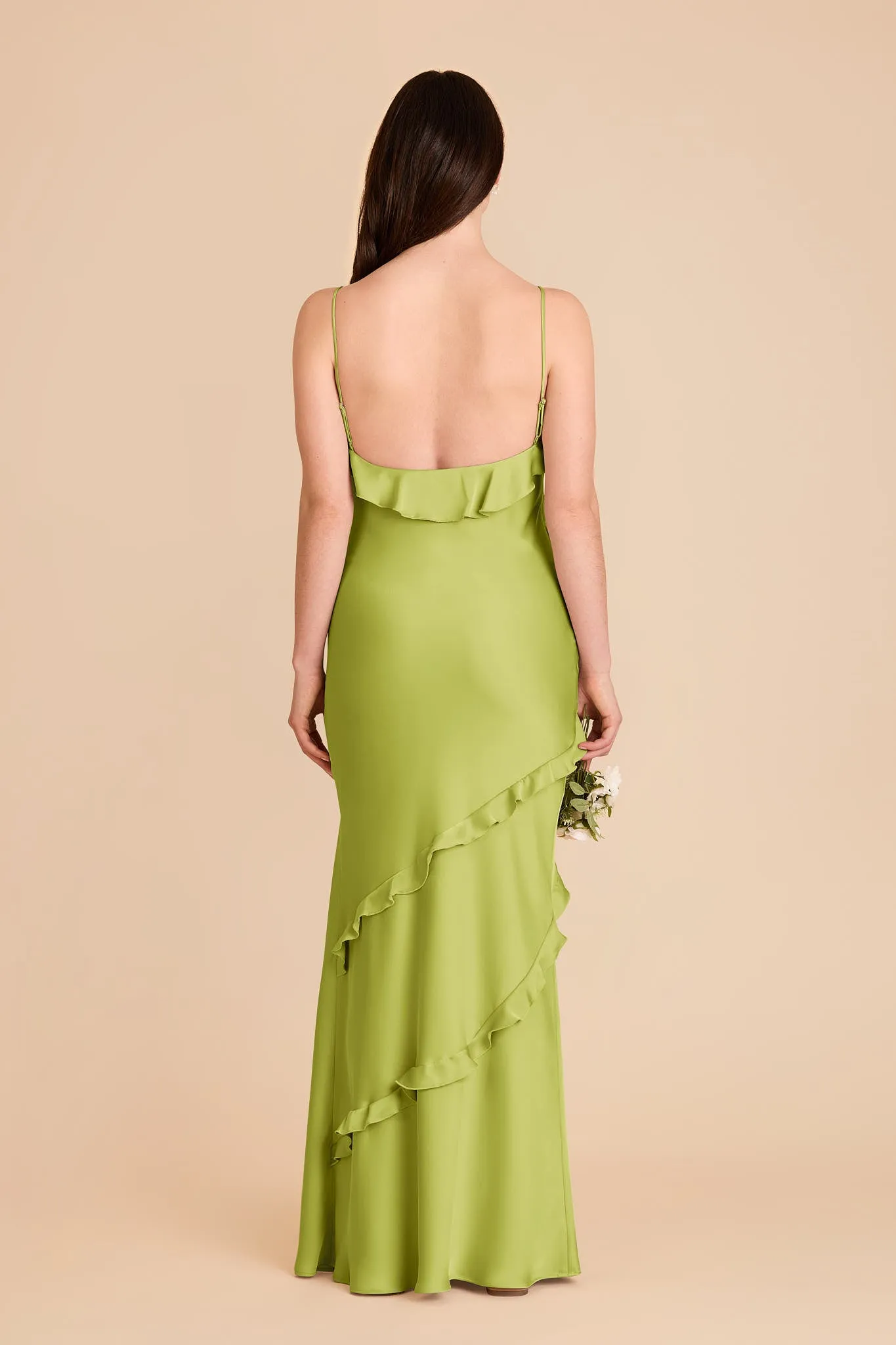 Valentina Matte Satin Dress - Matcha sold by Birdy Grey product image thumbnail 5