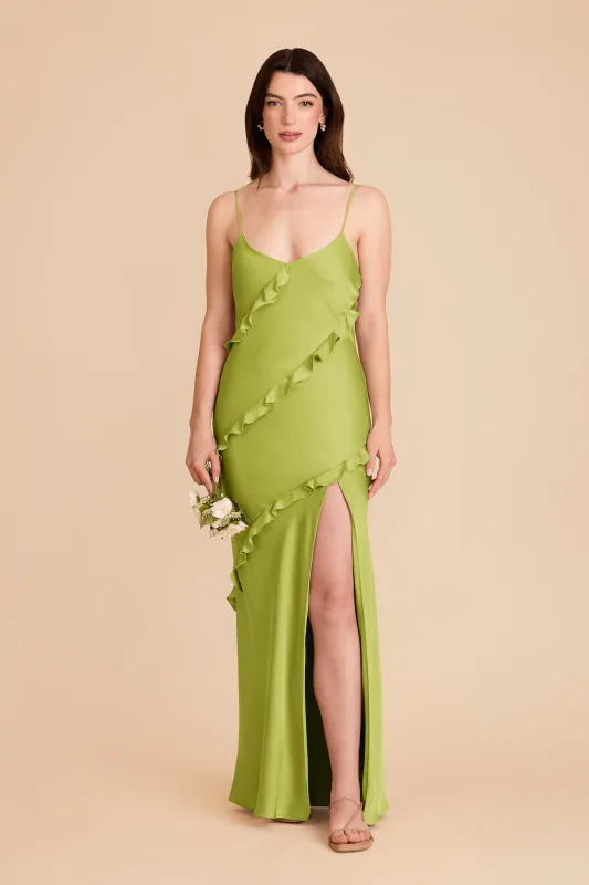 Valentina Matte Satin Dress - Matcha sold by Birdy Grey