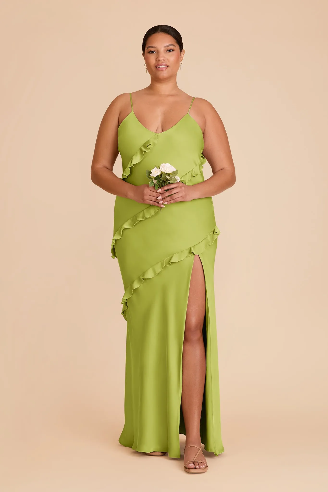 Valentina Matte Satin Dress - Matcha sold by Birdy Grey product image thumbnail 2