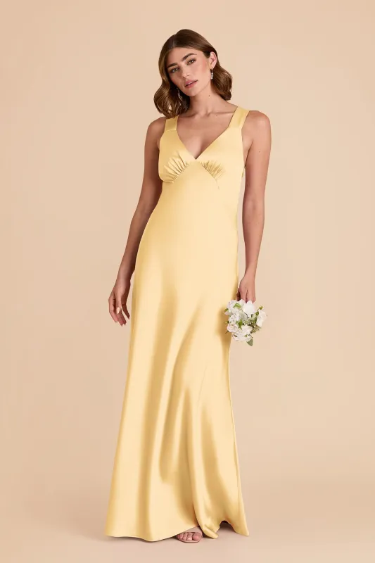 Veronica Matte Satin Dress - Butter sold by Birdy Grey