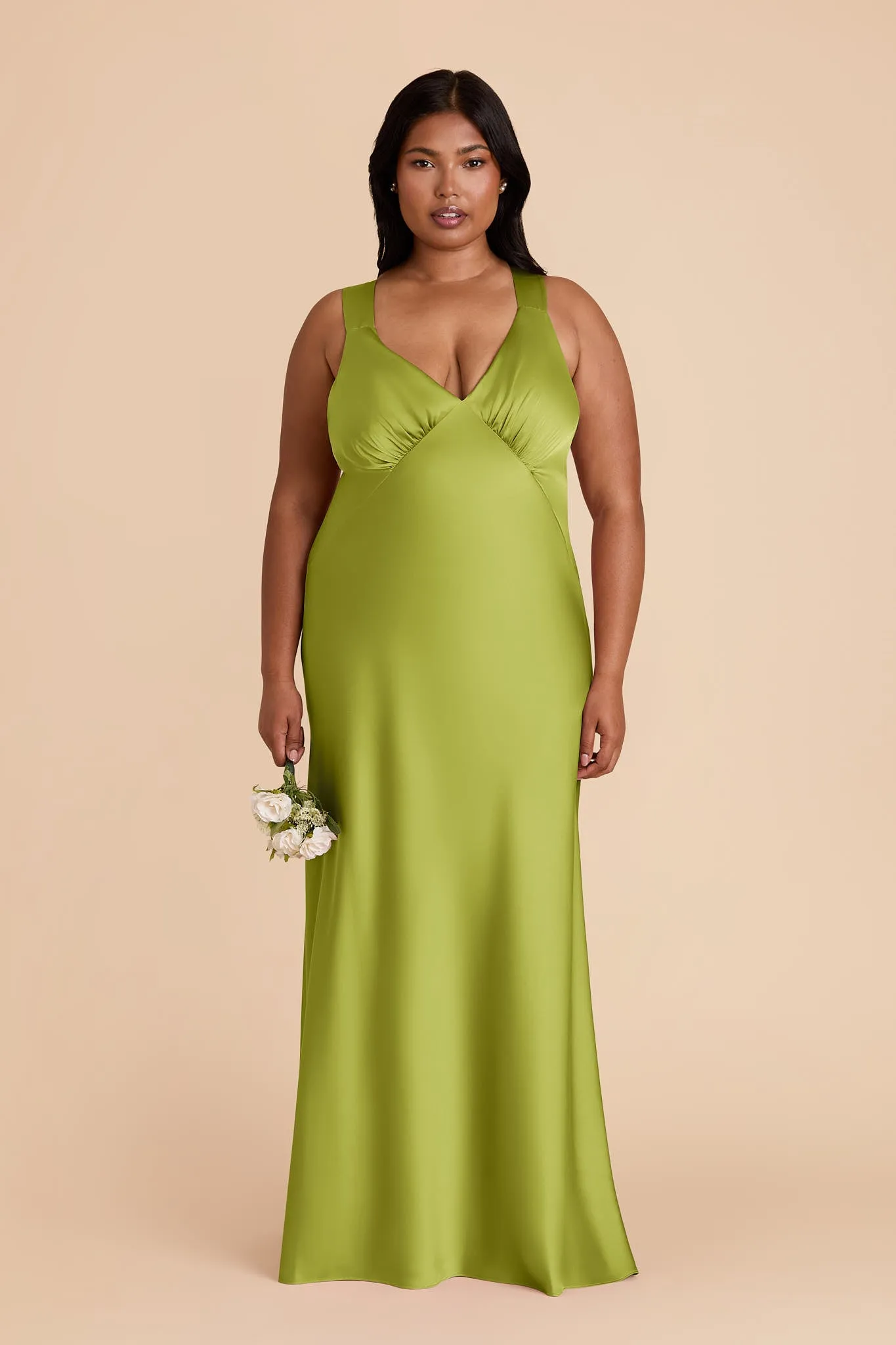 Veronica Matte Satin Dress - Matcha sold by Birdy Grey product image thumbnail 3