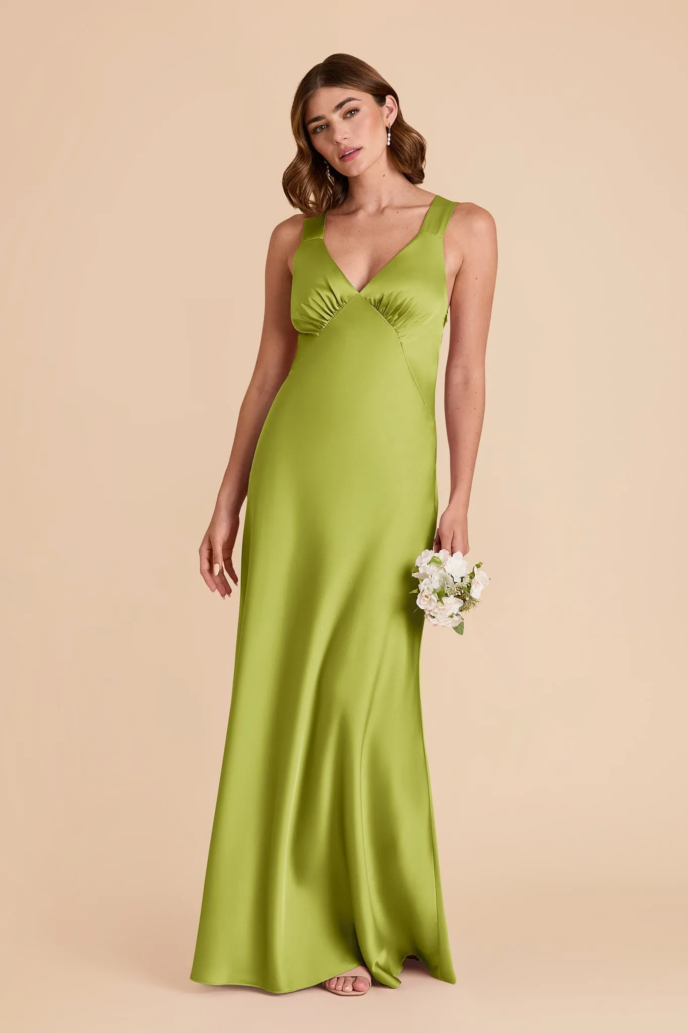 Veronica Matte Satin Dress - Matcha sold by Birdy Grey product image thumbnail 5