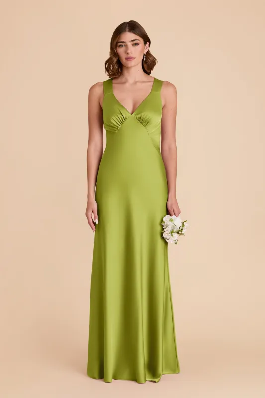 Veronica Matte Satin Dress - Matcha sold by Birdy Grey