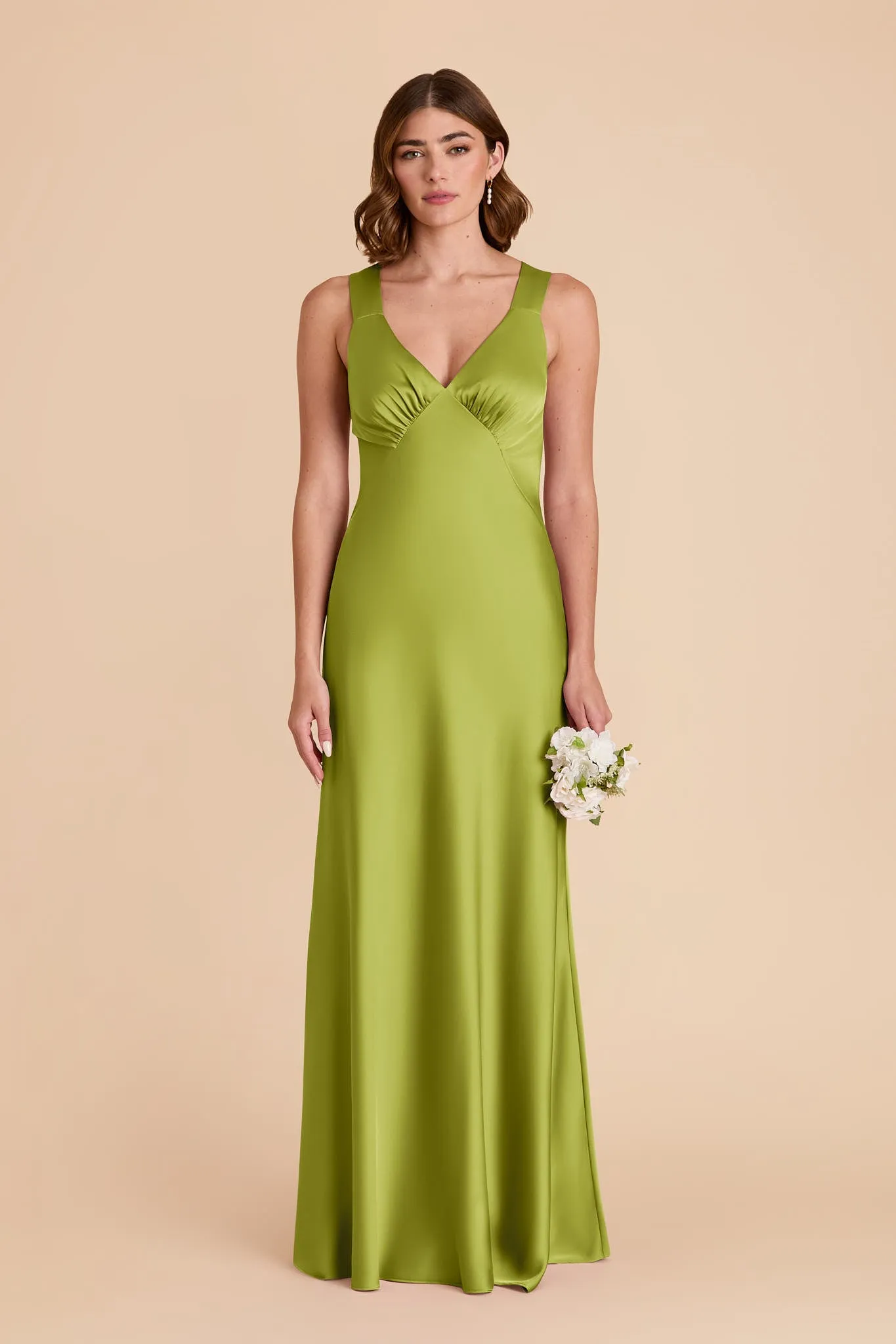 Veronica Matte Satin Dress - Matcha sold by Birdy Grey