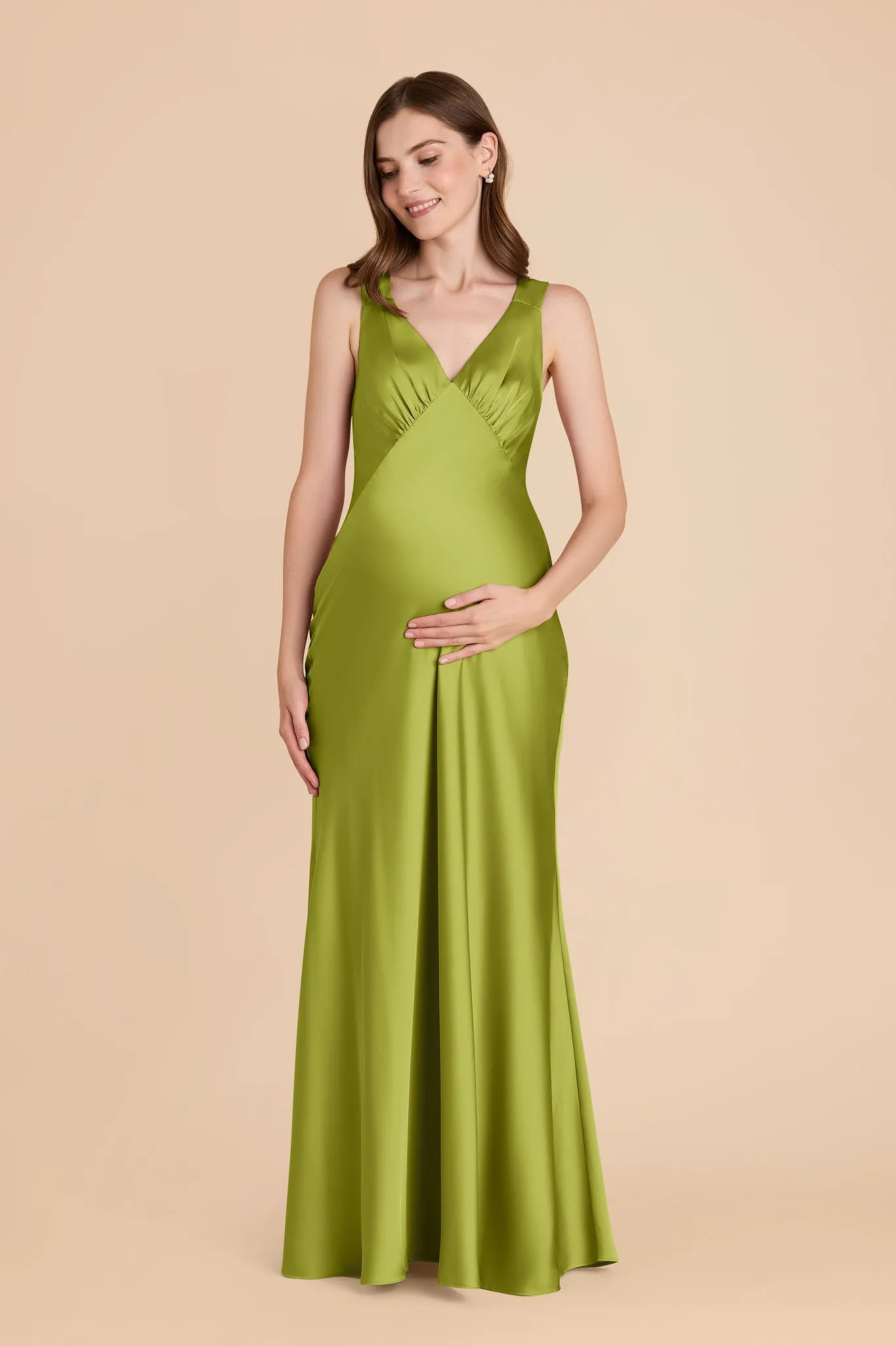 Veronica Matte Satin Dress - Matcha sold by Birdy Grey product image thumbnail 2
