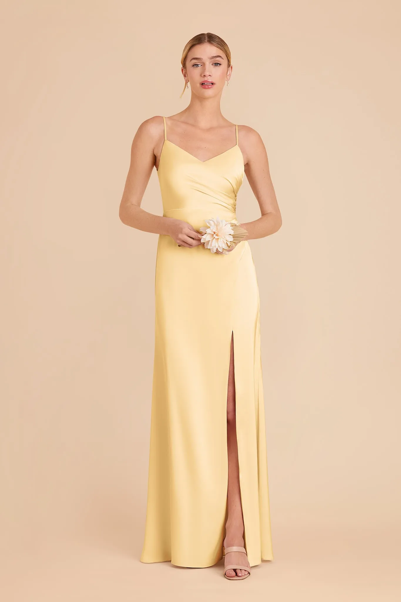 Catherine Matte Satin Dress - Butter sold by Birdy Grey