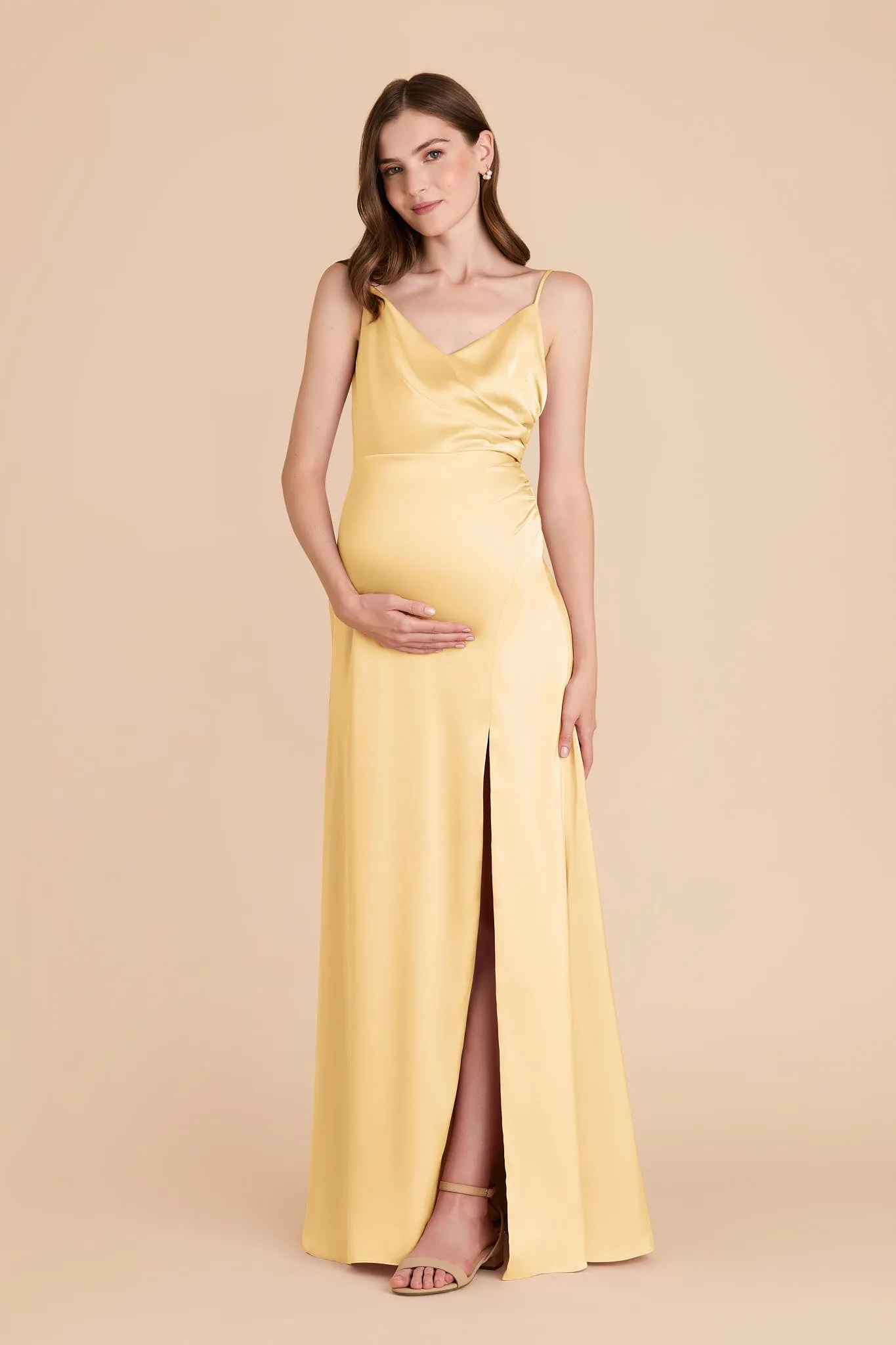 Catherine Matte Satin Dress - Butter sold by Birdy Grey product image thumbnail 2