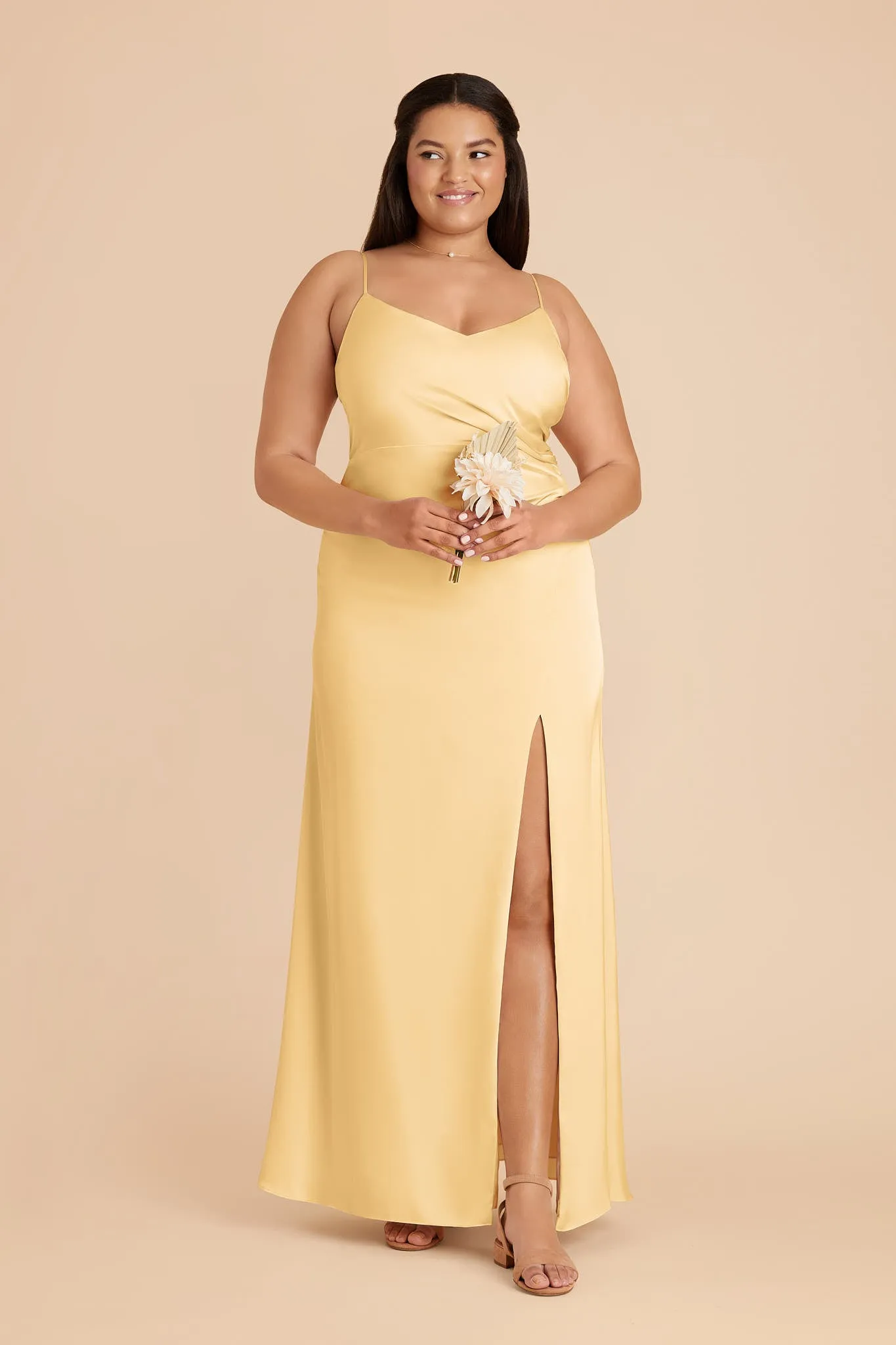 Catherine Matte Satin Dress - Butter sold by Birdy Grey product image thumbnail 3