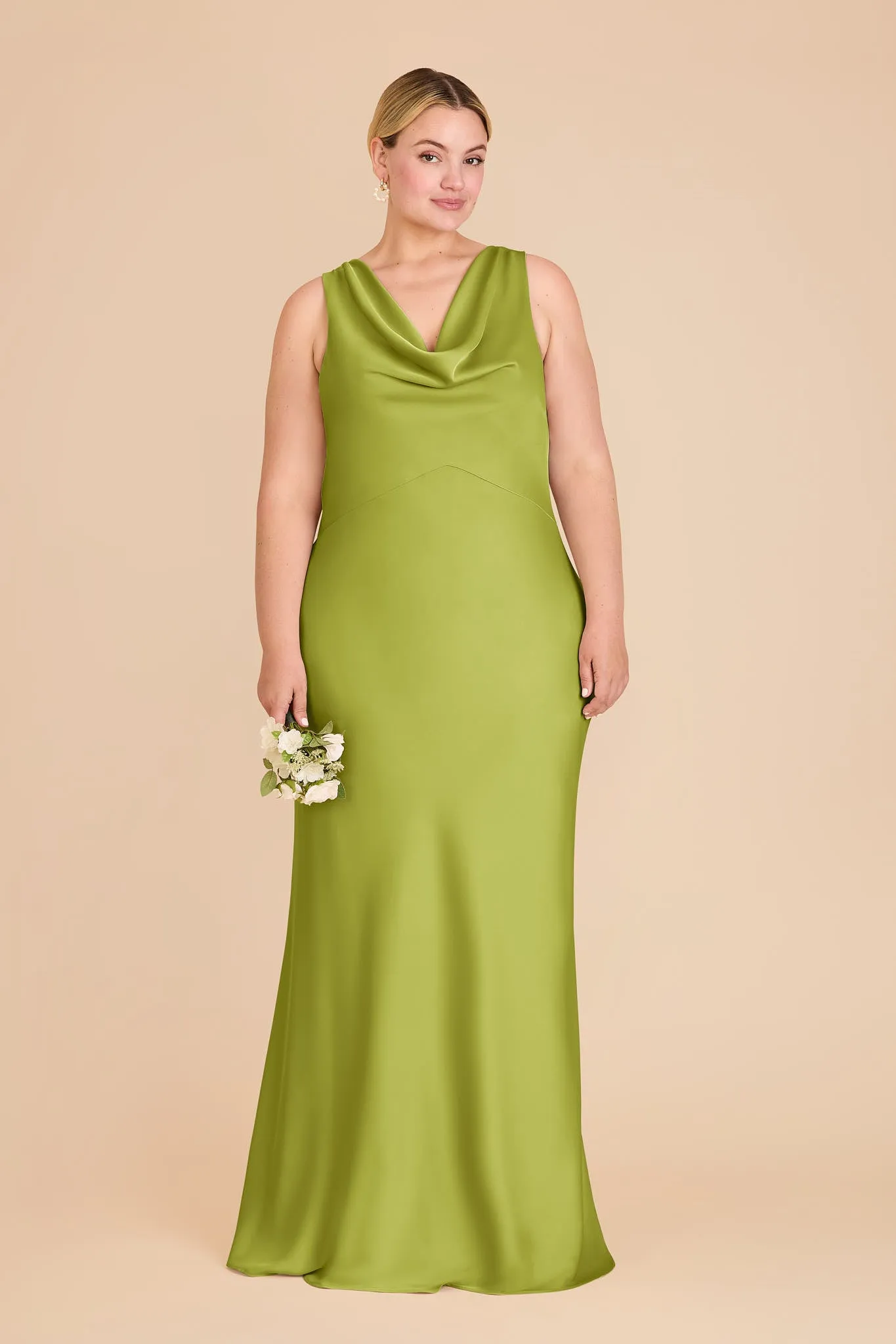 Bonnie Matte Satin Dress - Matcha sold by Birdy Grey product image thumbnail 2