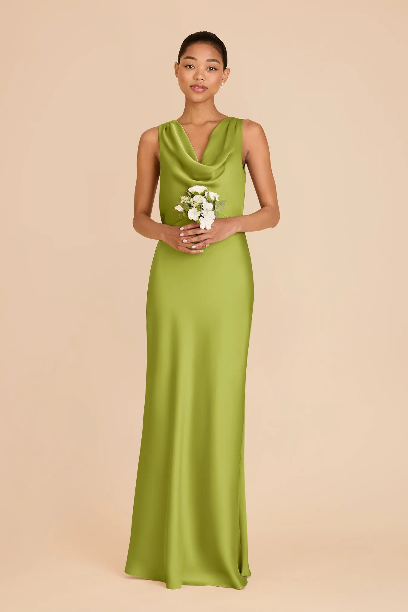 Bonnie Matte Satin Dress - Matcha sold by Birdy Grey product image thumbnail 3