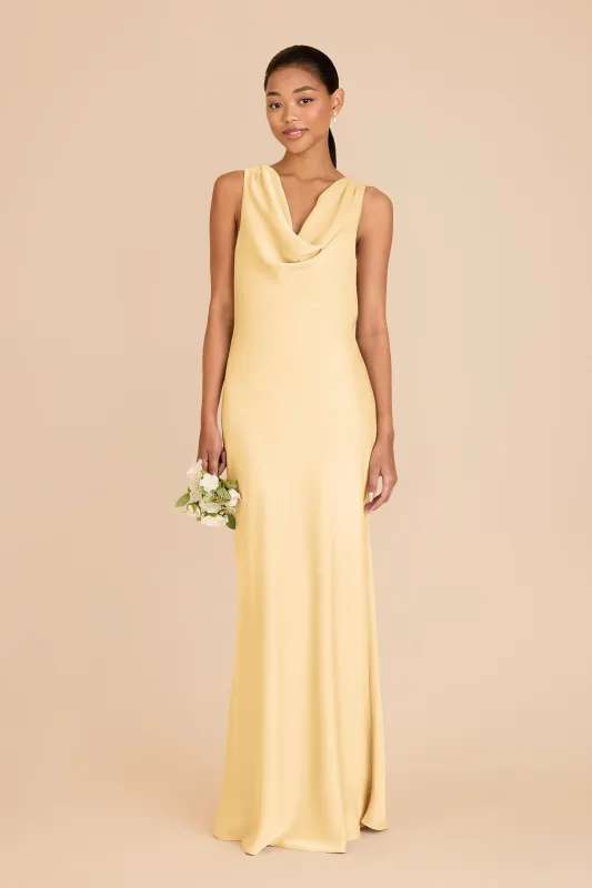 Bonnie Matte Satin Dress - Butter sold by Birdy Grey