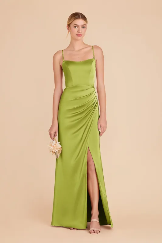 Anne Matte Satin Dress - Matcha sold by Birdy Grey