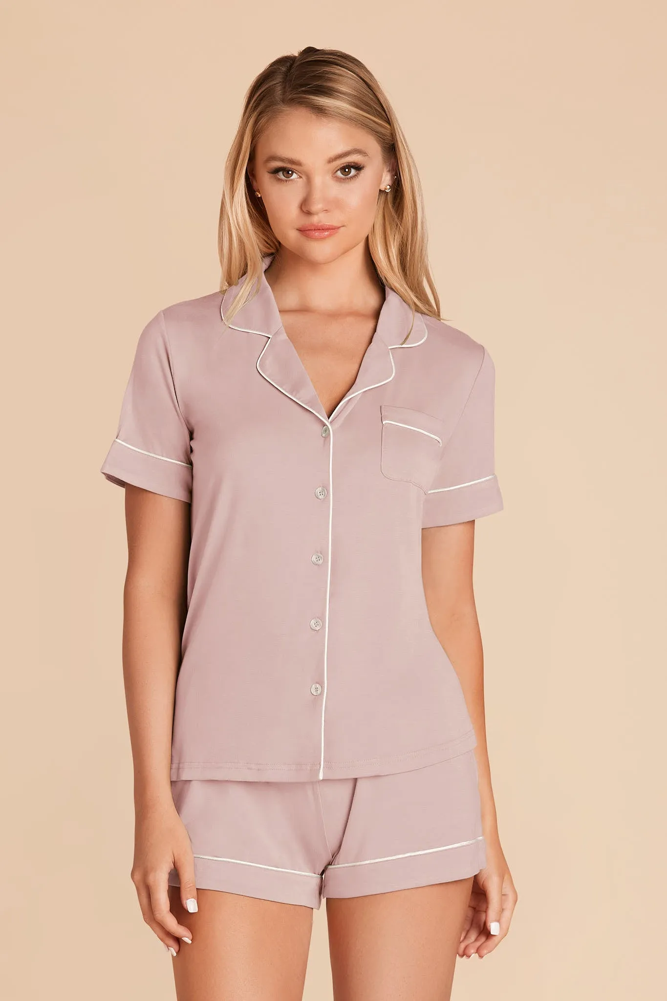 Jonny Bamboo Pajamas - Blush Pink sold by Birdy Grey