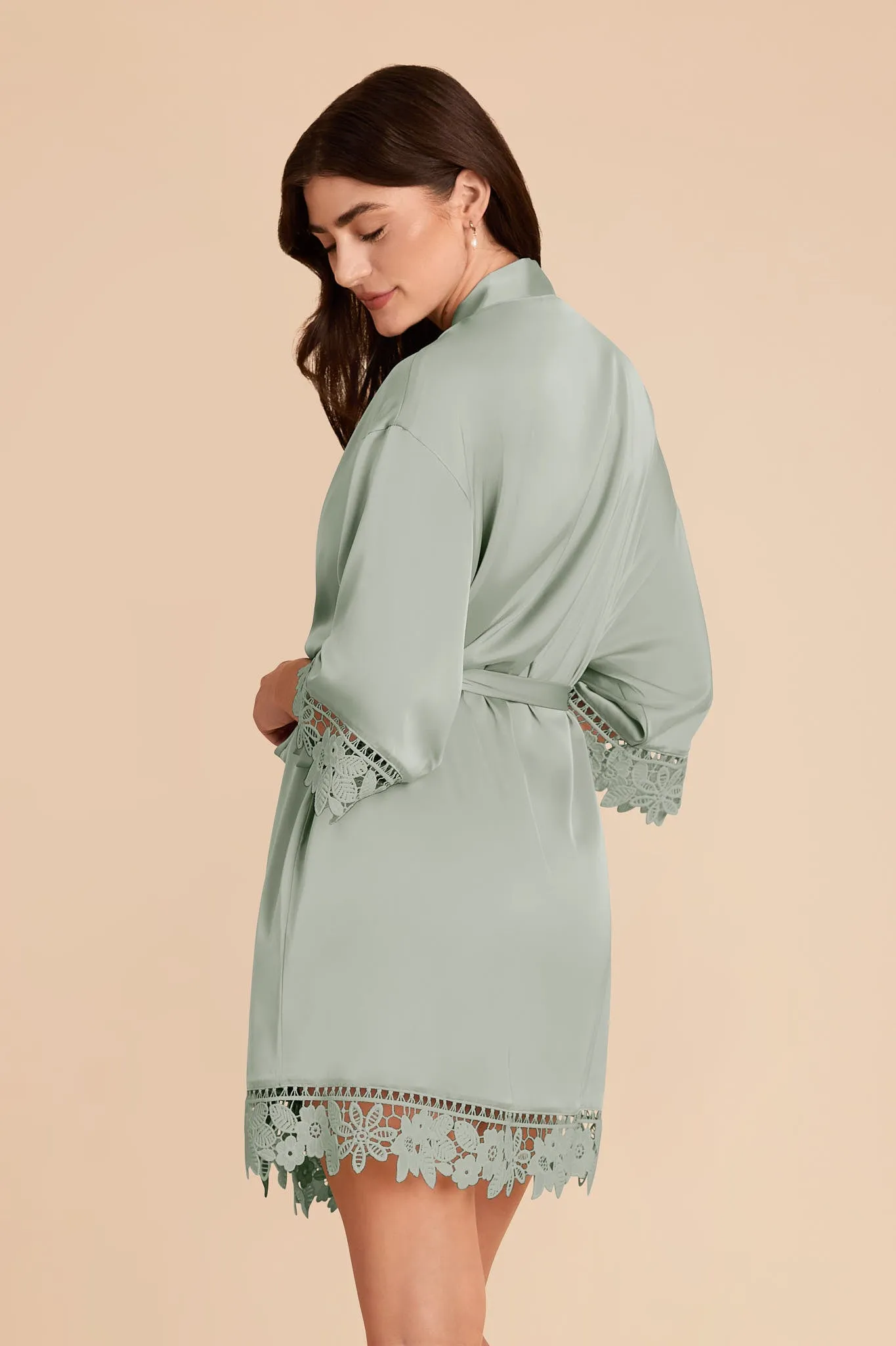 Claudine Matte Satin Robe - Sage sold by Birdy Grey product image thumbnail 4