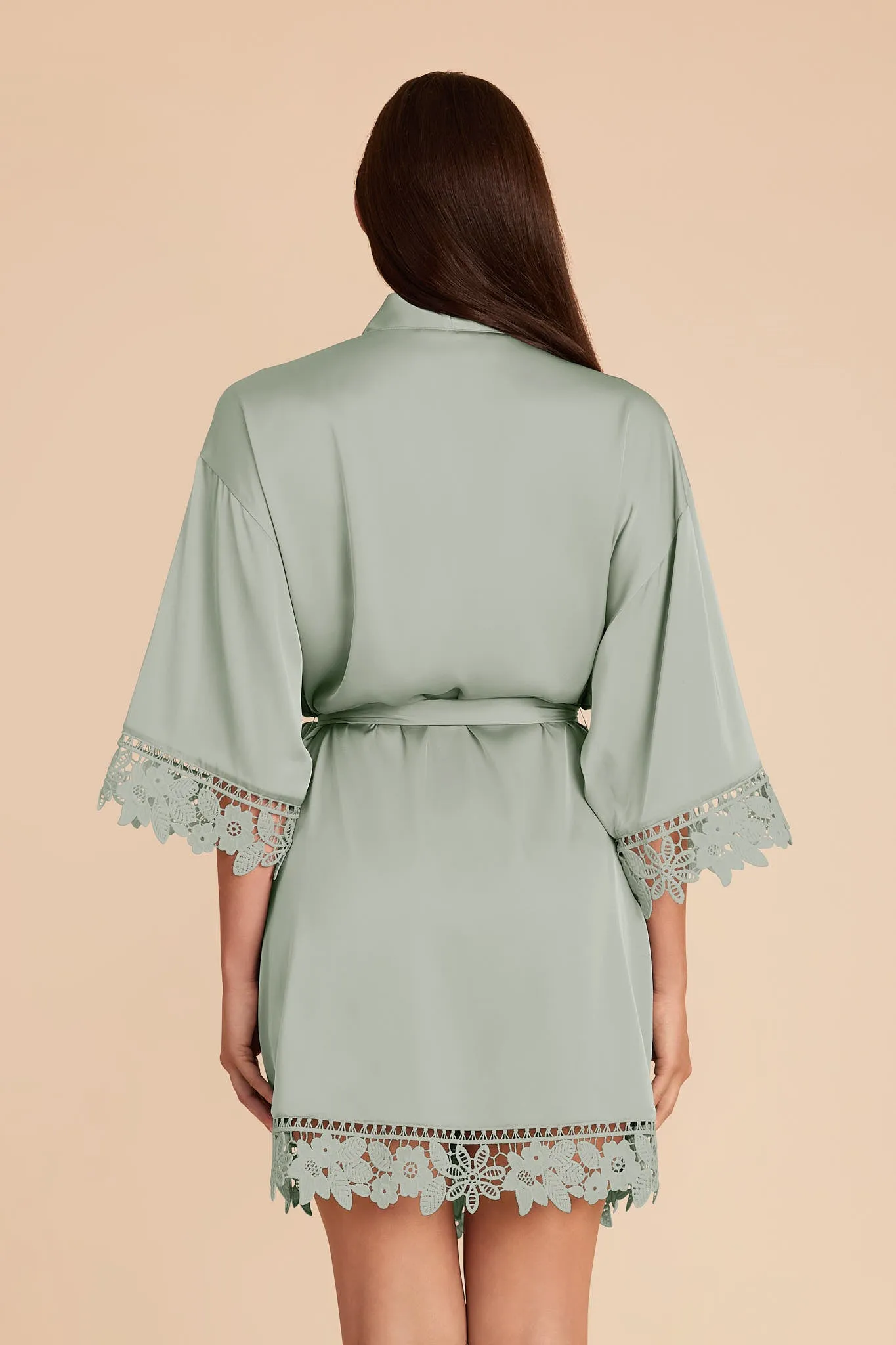 Claudine Matte Satin Robe - Sage sold by Birdy Grey product image thumbnail 5