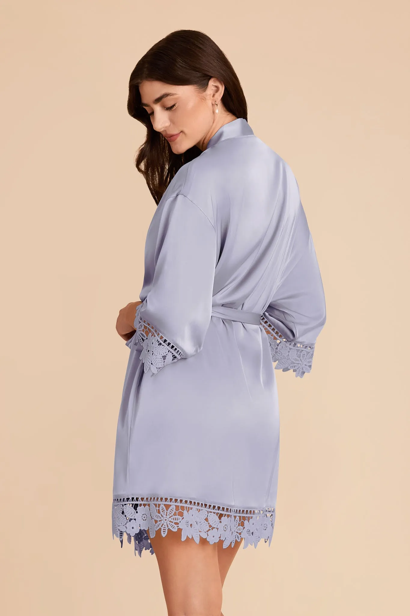 Claudine Matte Satin Robe - Dusty Blue sold by Birdy Grey product image thumbnail 4
