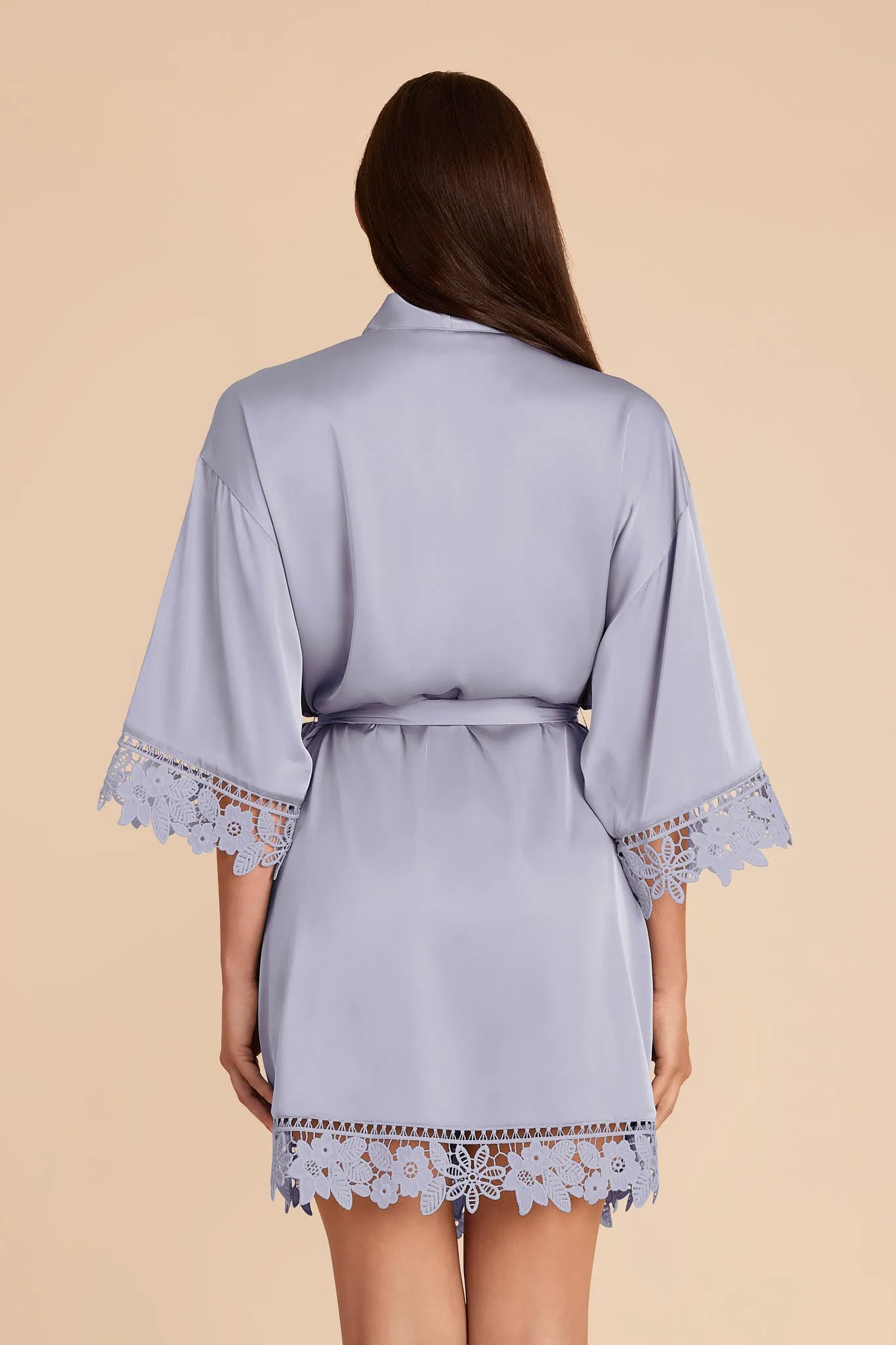 Claudine Matte Satin Robe - Dusty Blue sold by Birdy Grey product image thumbnail 5