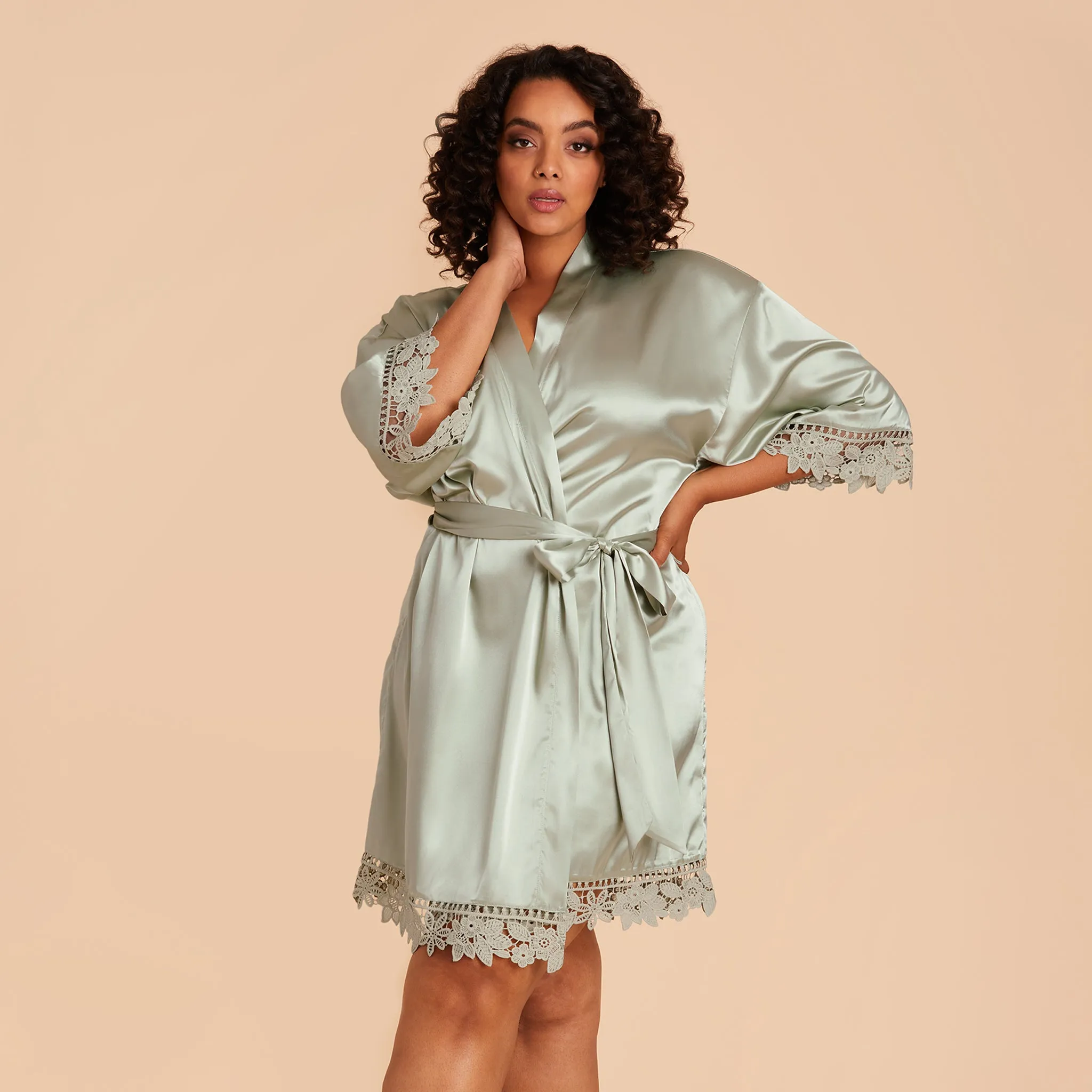 Claudine Lace Robe - Sage sold by Birdy Grey product image thumbnail 5