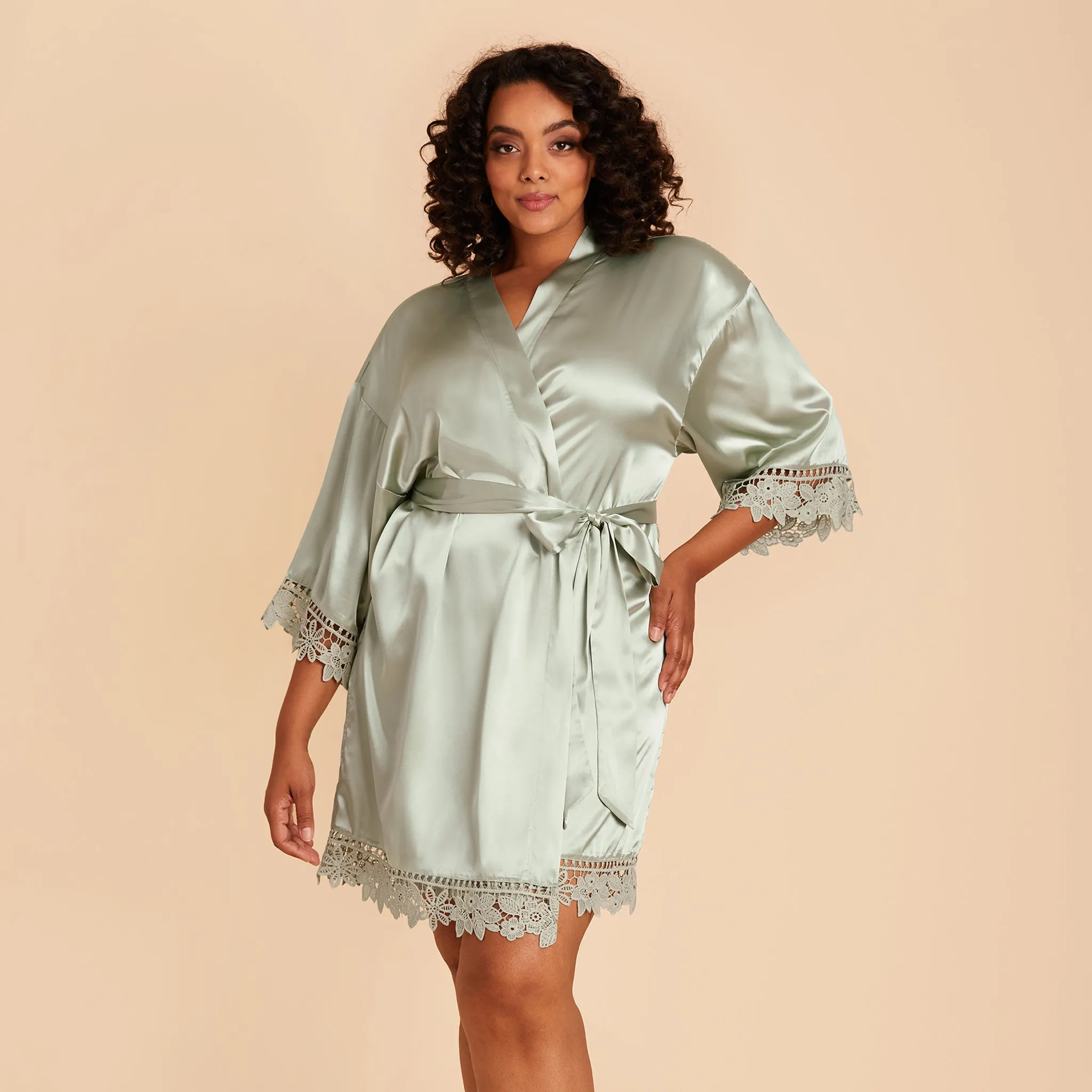 Claudine Lace Robe - Sage sold by Birdy Grey