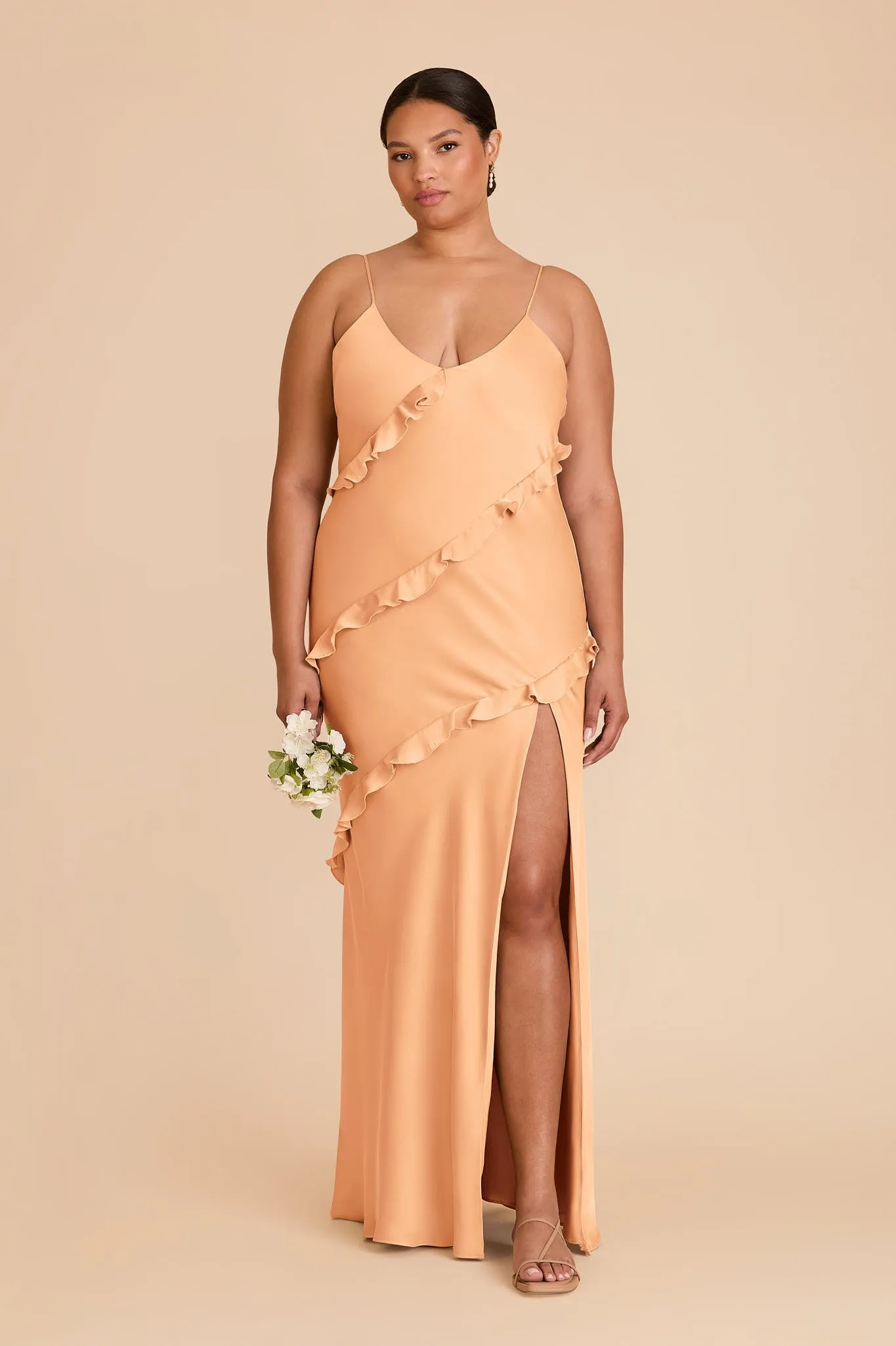 Valentina Matte Satin Dress - Peach sold by Birdy Grey product image thumbnail 2