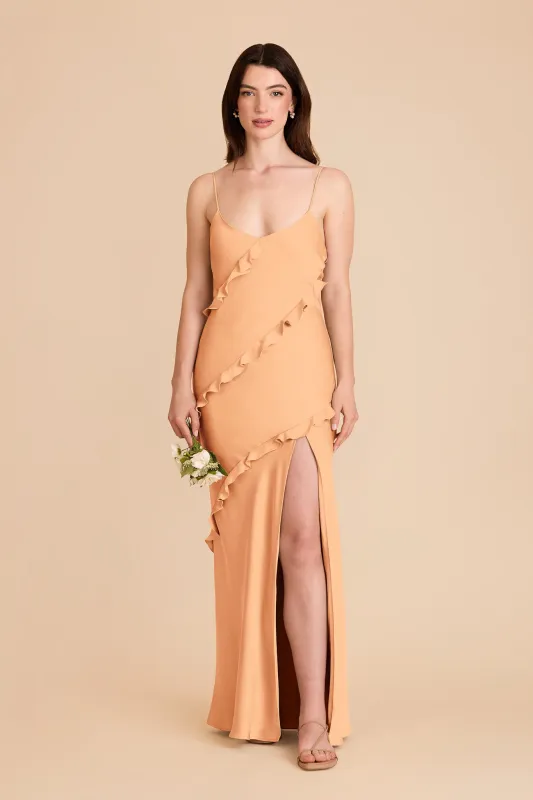Valentina Matte Satin Dress - Peach sold by Birdy Grey