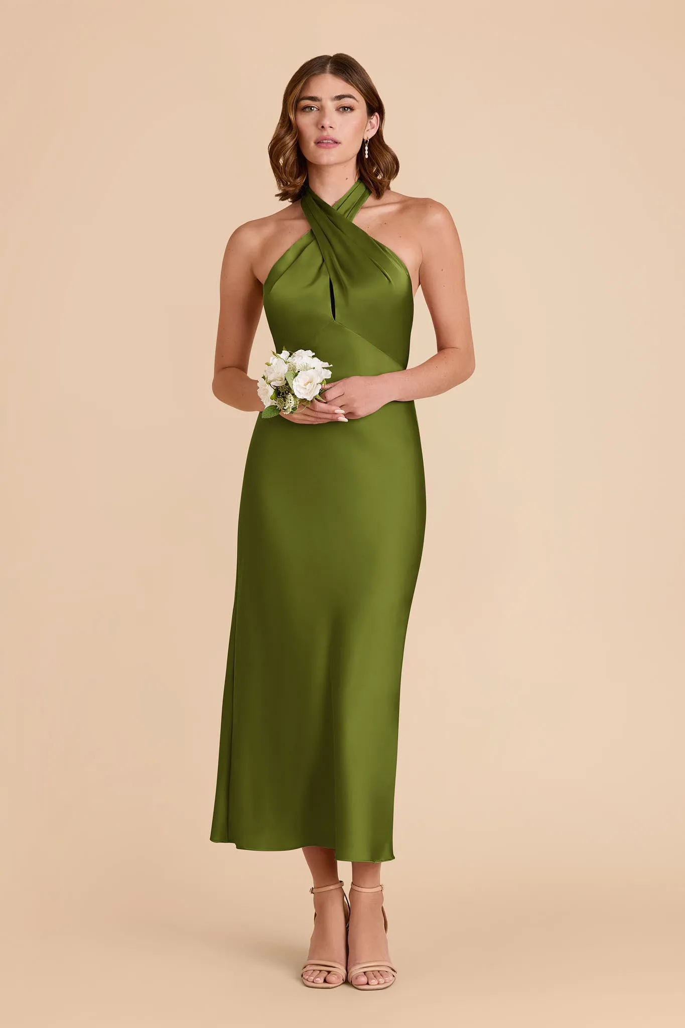 Monique Matte Satin Dress - Cactus sold by Birdy Grey