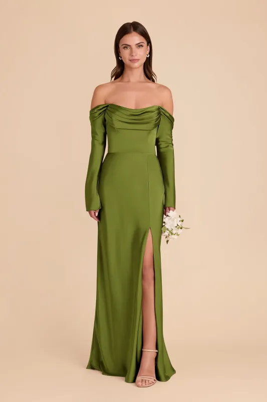 Maya Matte Satin Dress - Cactus made by Birdy Grey