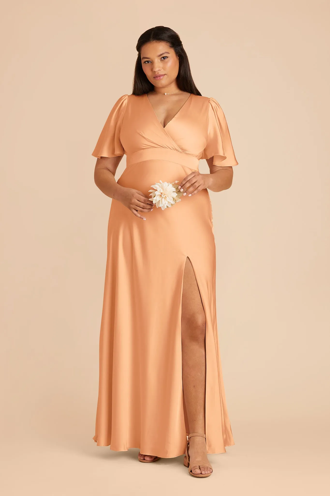 Marni Matte Satin Dress - Peach sold by Birdy Grey product image thumbnail 3