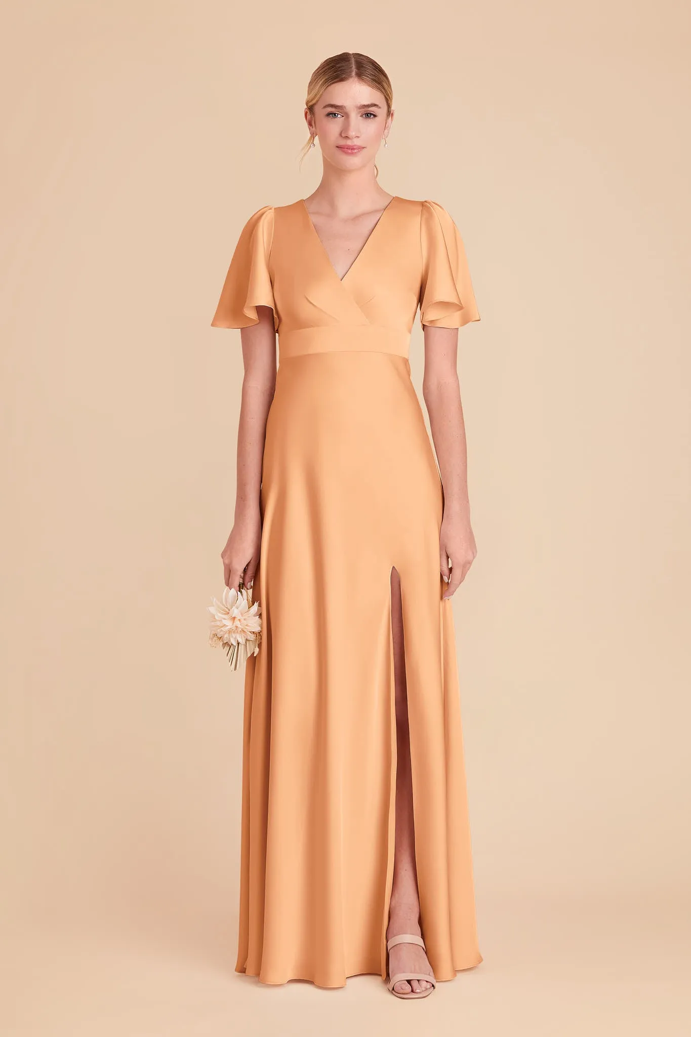 Marni Matte Satin Dress - Peach sold by Birdy Grey