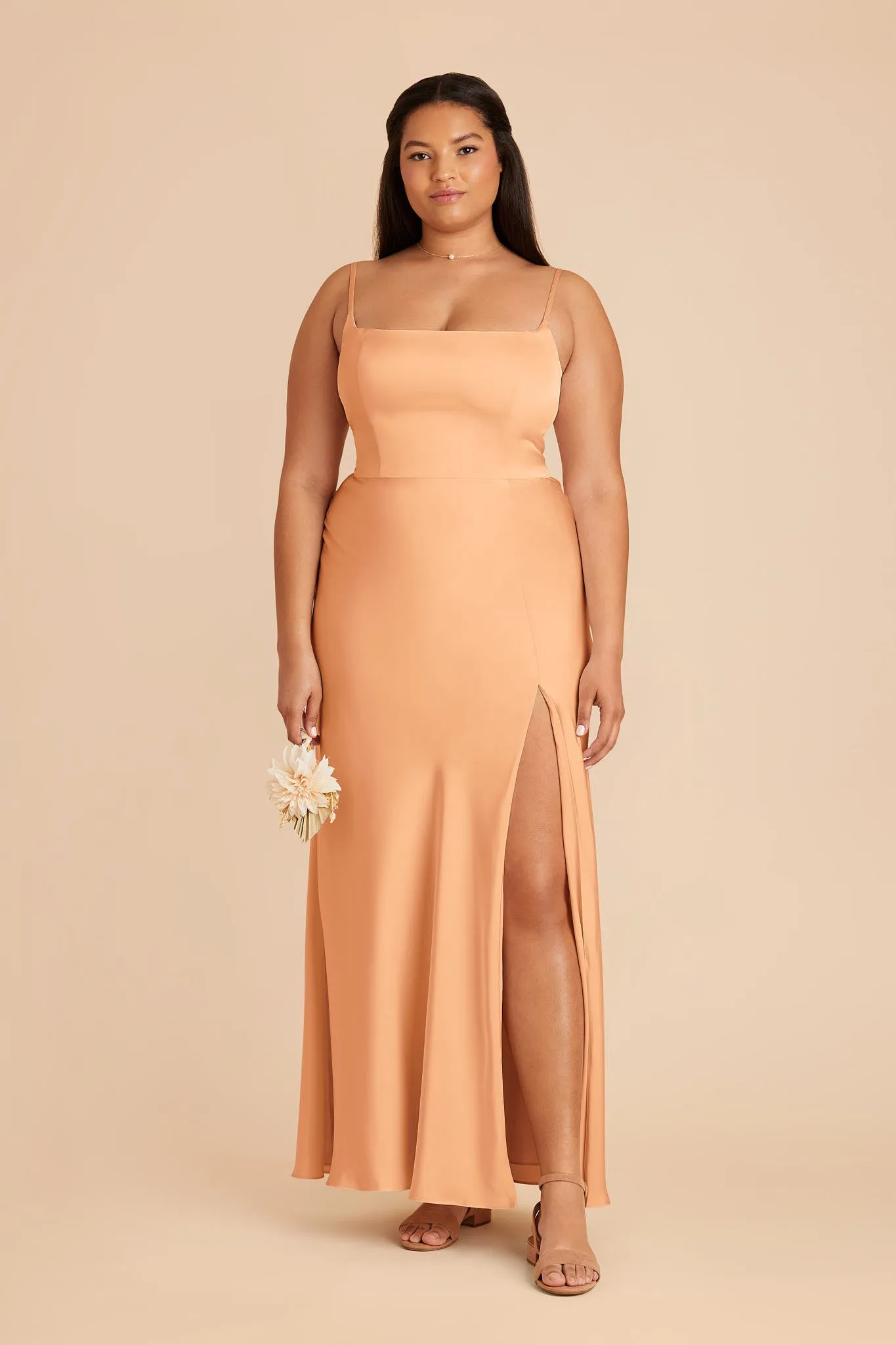 Mai Matte Satin Dress - Peach sold by Birdy Grey product image thumbnail 2