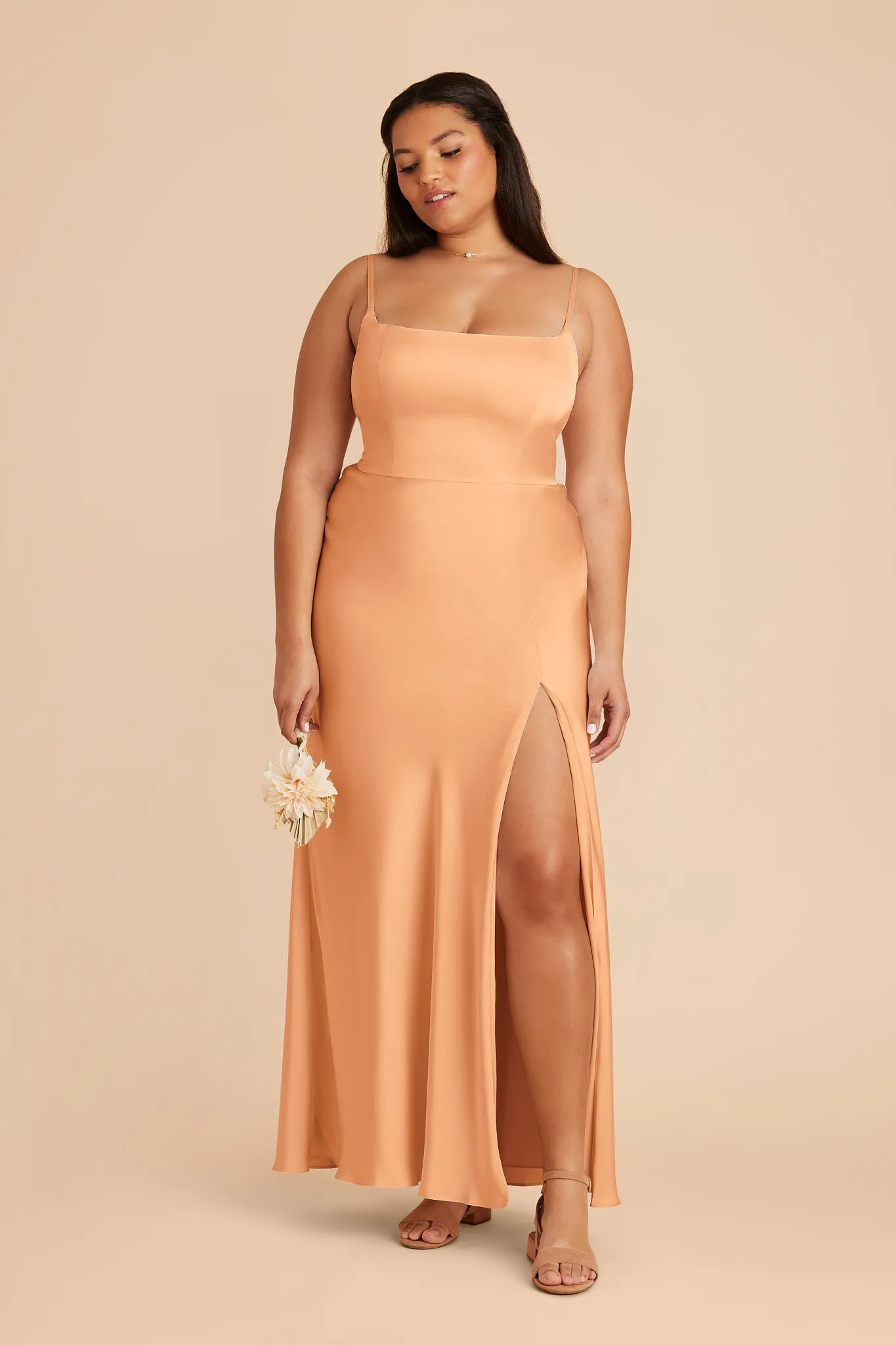 Mai Matte Satin Dress - Peach sold by Birdy Grey product image thumbnail 5