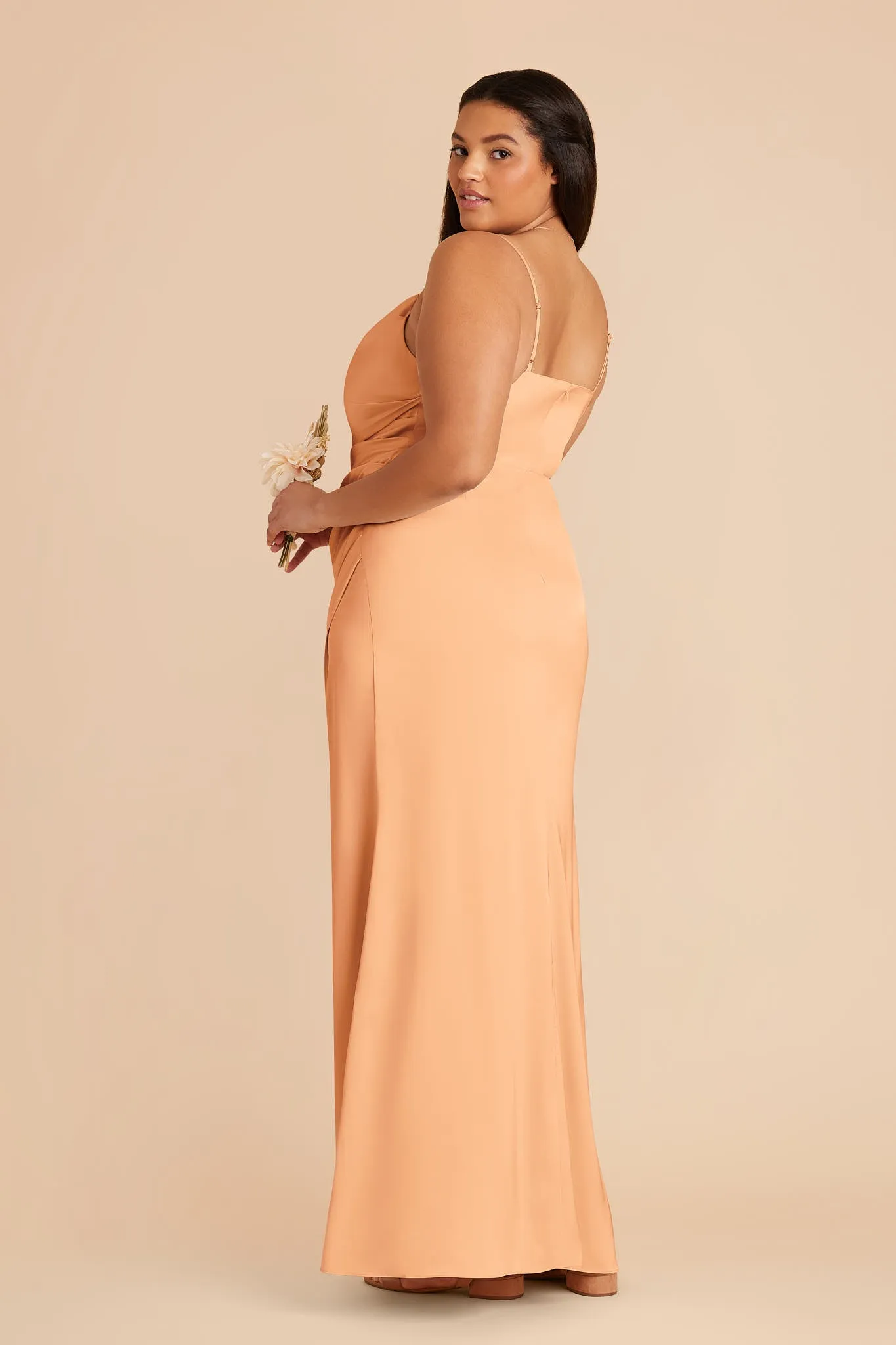 Lydia Matte Satin Dress - Peach sold by Birdy Grey product image thumbnail 5