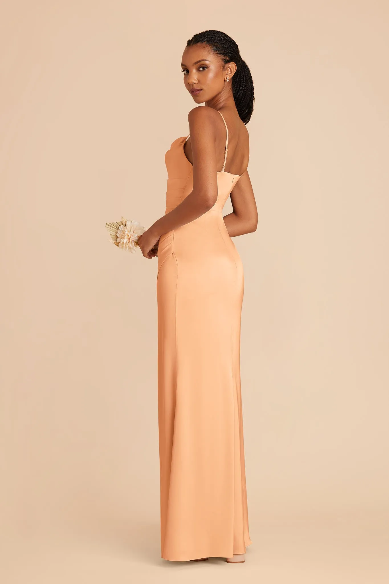 Lydia Matte Satin Dress - Peach sold by Birdy Grey product image thumbnail 3