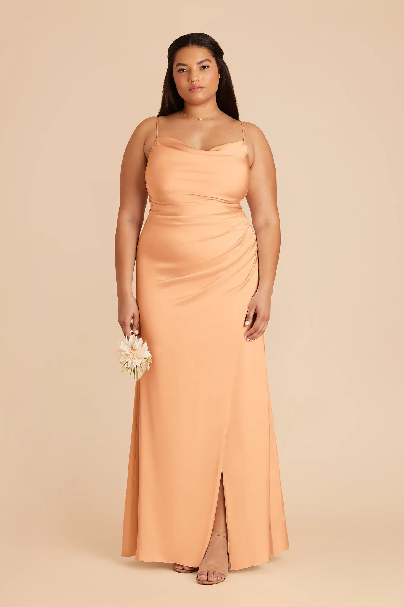 Lydia Matte Satin Dress - Peach sold by Birdy Grey product image thumbnail 2