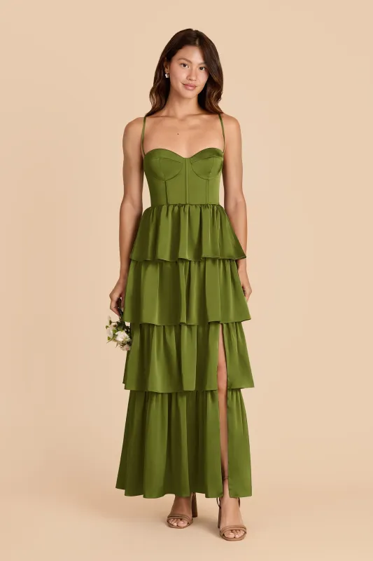 Lola Matte Satin Dress - Cactus sold by Birdy Grey