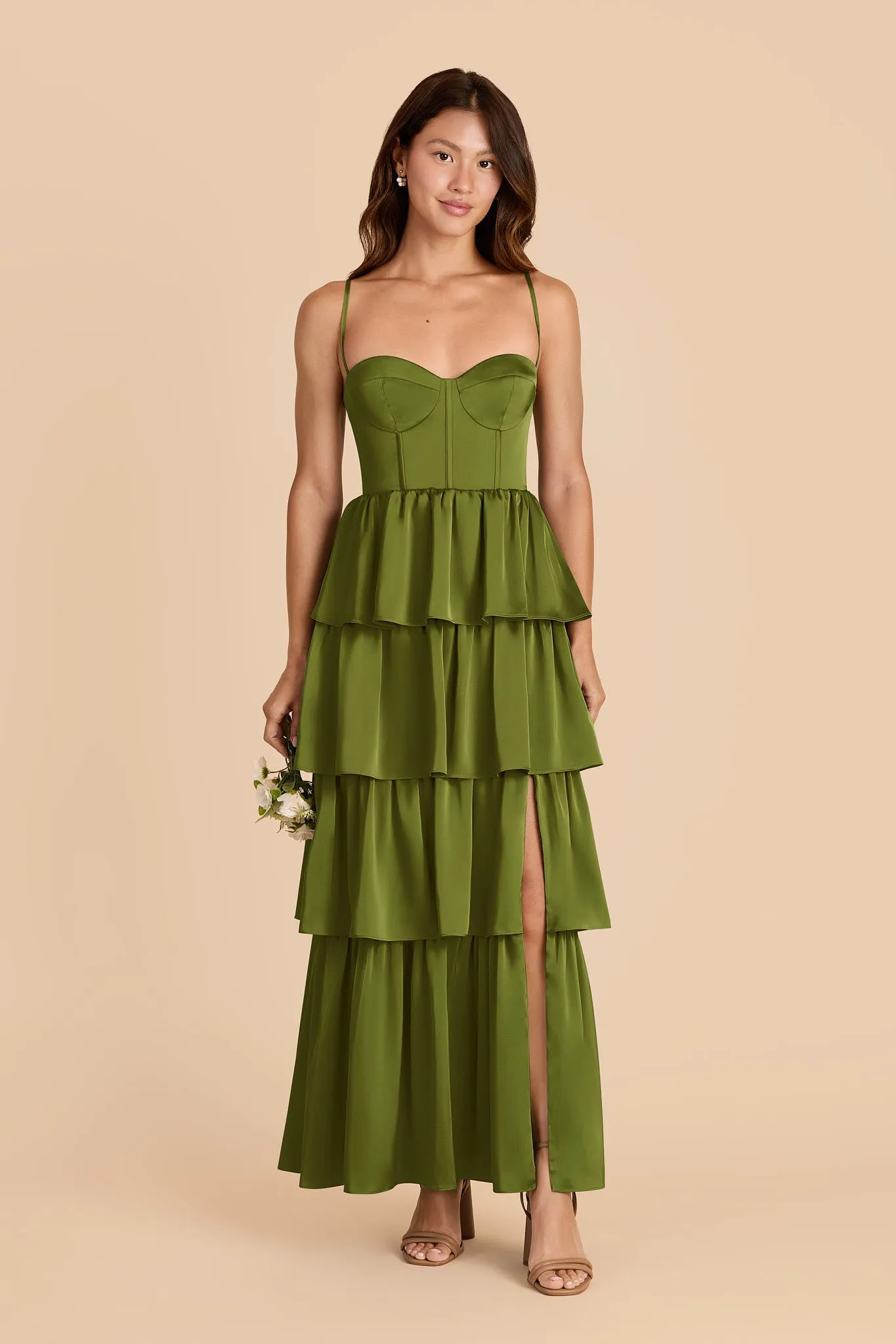 Lola Matte Satin Dress - Cactus sold by Birdy Grey