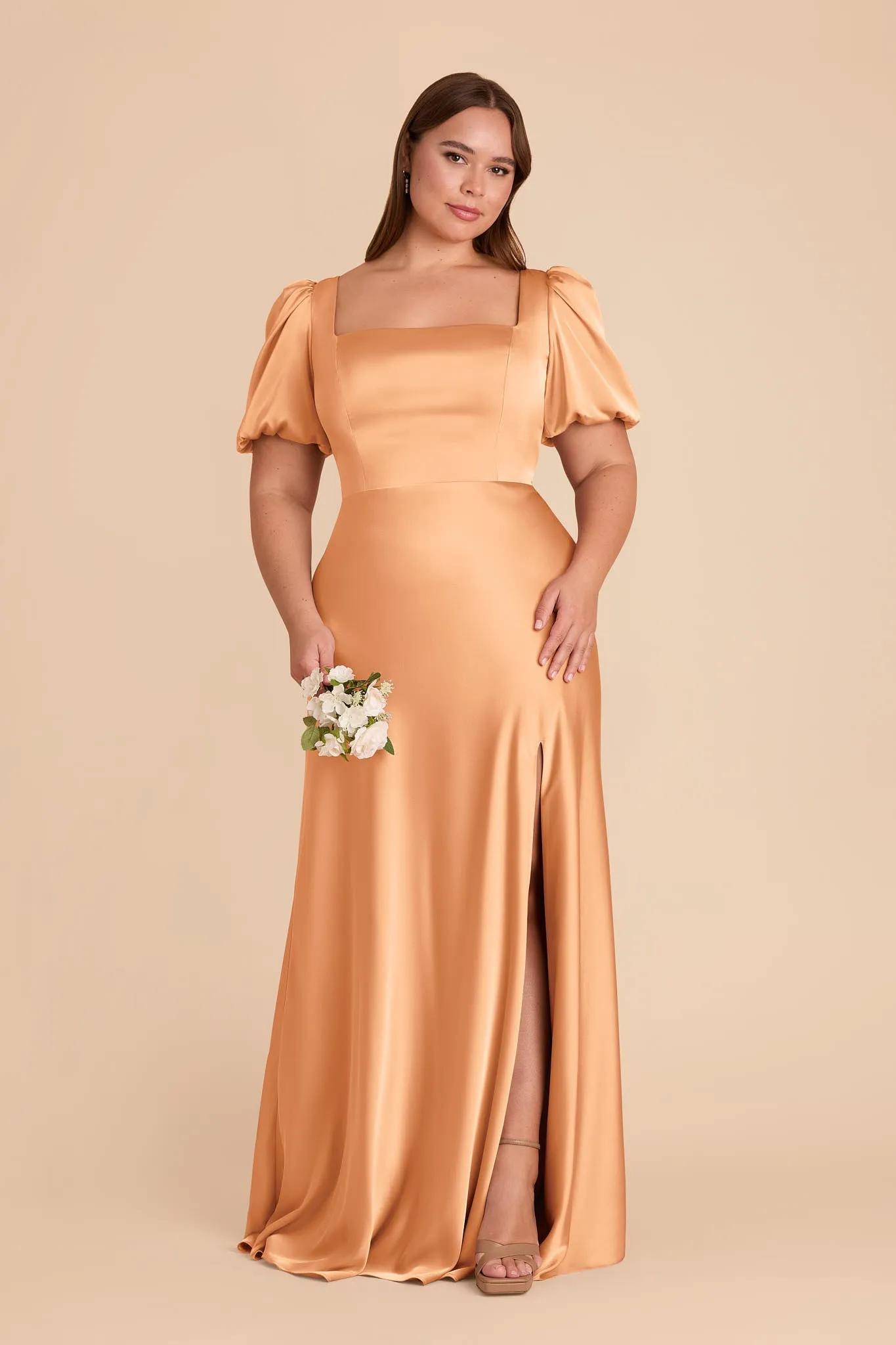 Judy Matte Satin Dress - Peach sold by Birdy Grey product image thumbnail 2