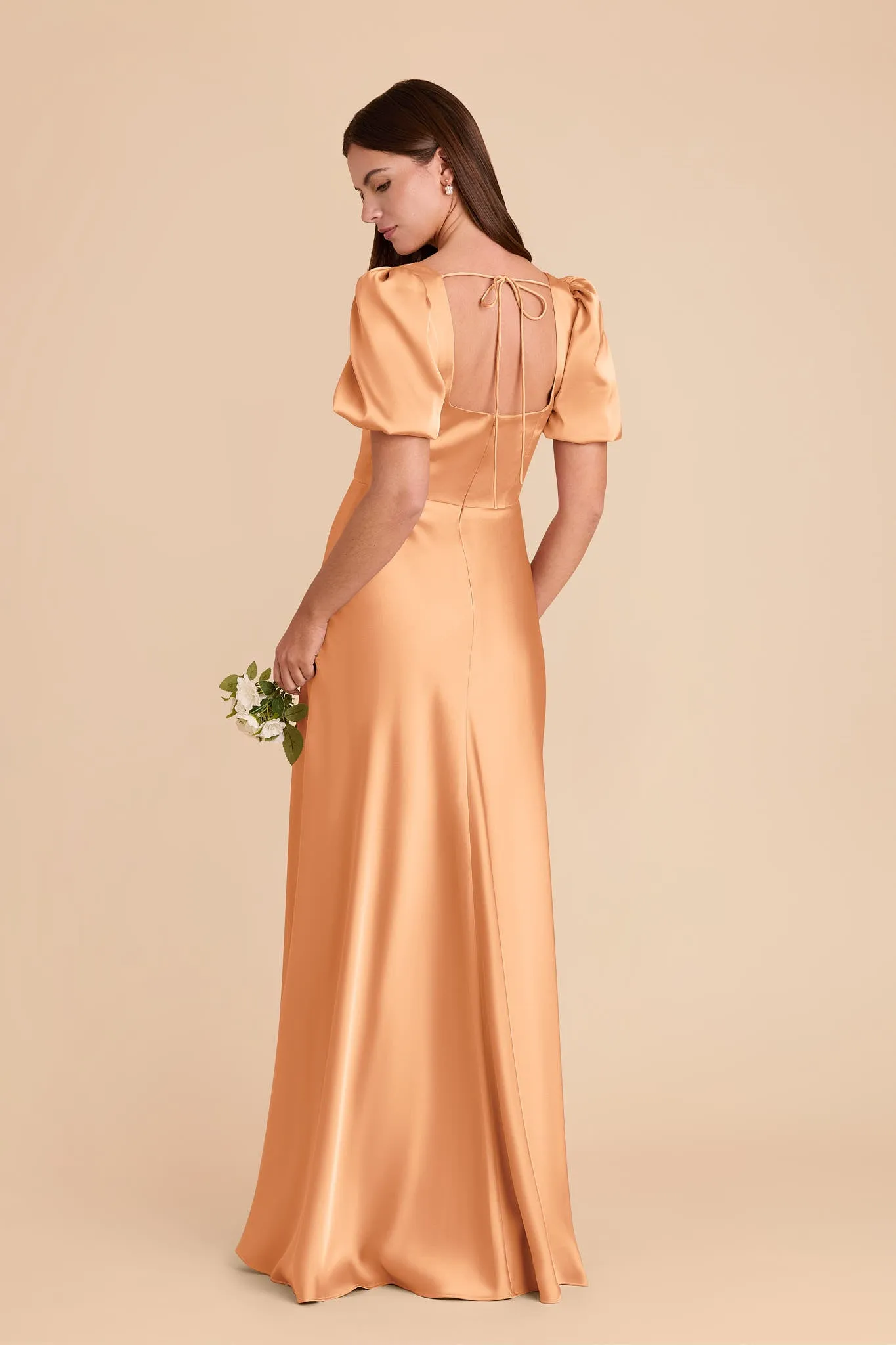 Judy Matte Satin Dress - Peach sold by Birdy Grey product image thumbnail 3