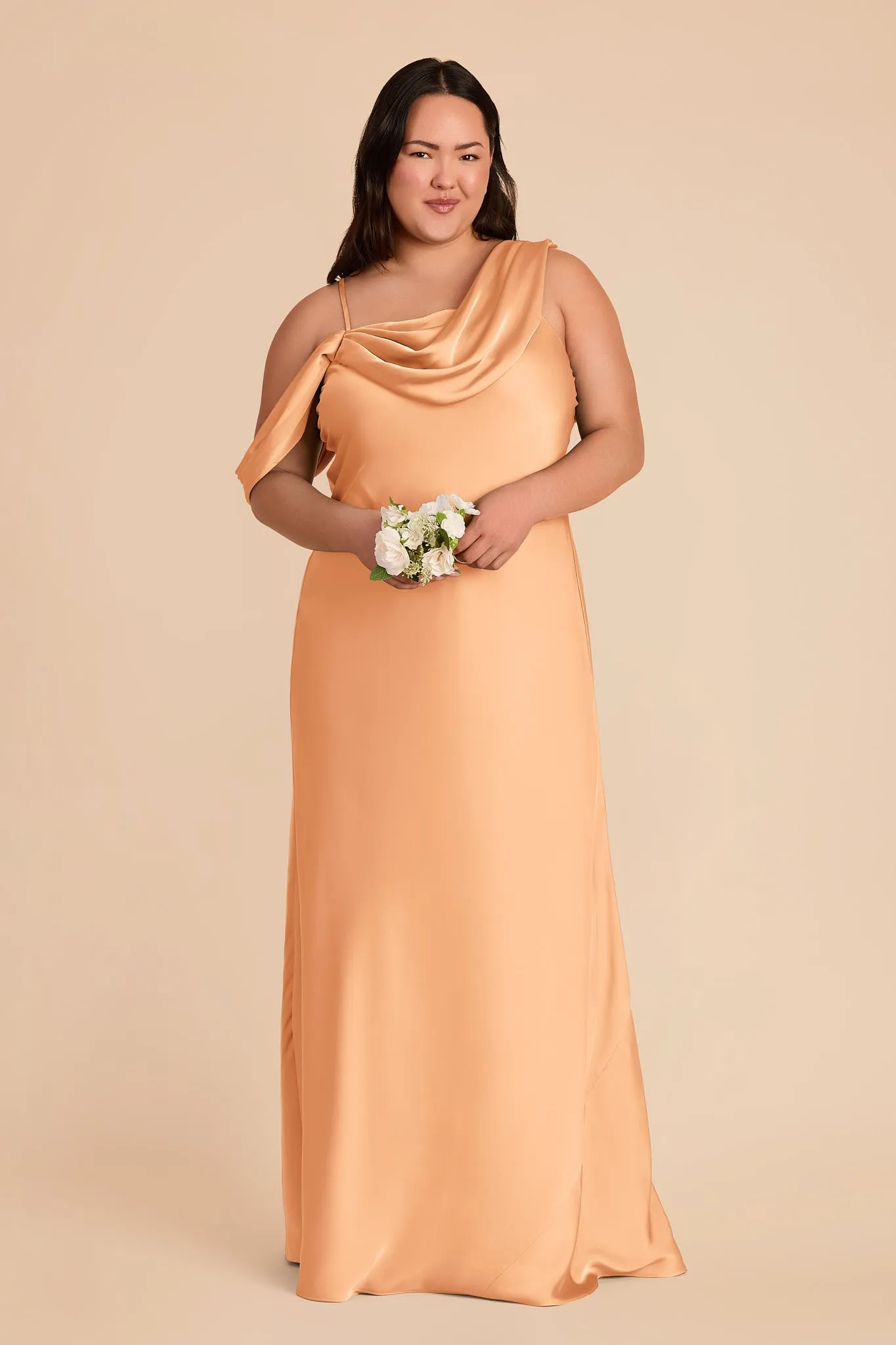 Freya Matte Satin Dress - Peach sold by Birdy Grey product image thumbnail 2