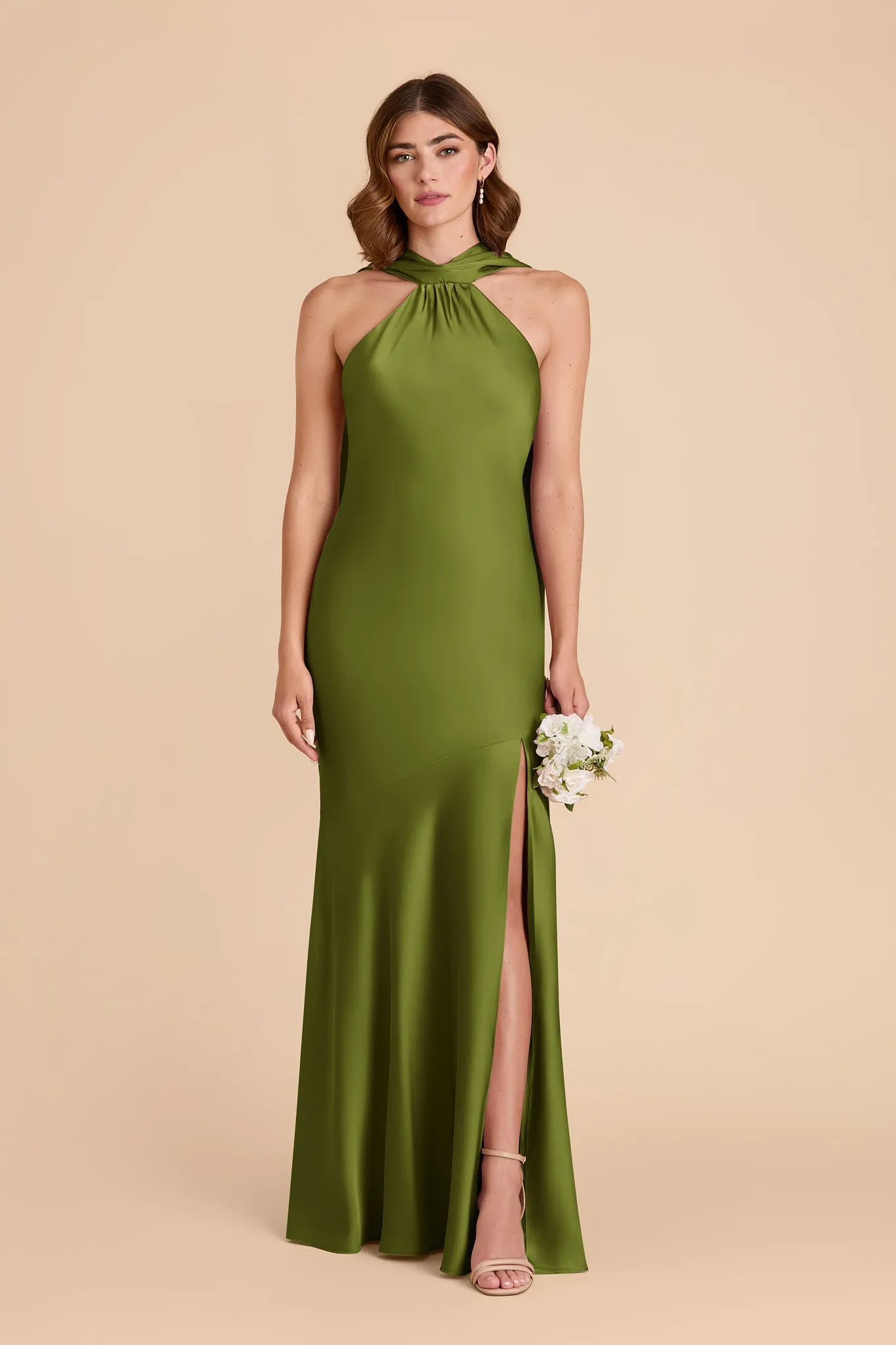 Eileen Matte Satin Dress - Cactus sold by Birdy Grey