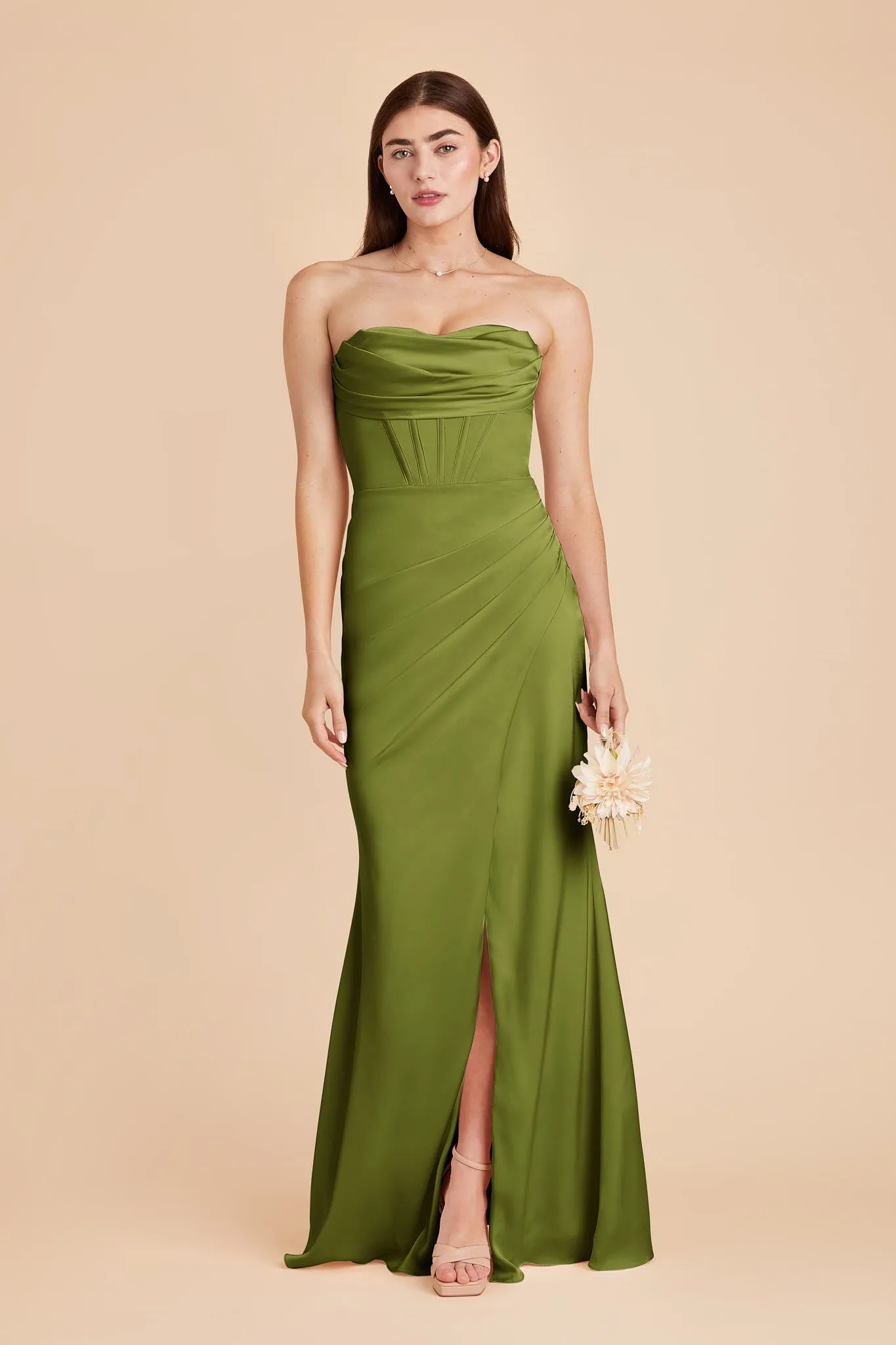 Carrie Matte Satin Dress - Cactus sold by Birdy Grey